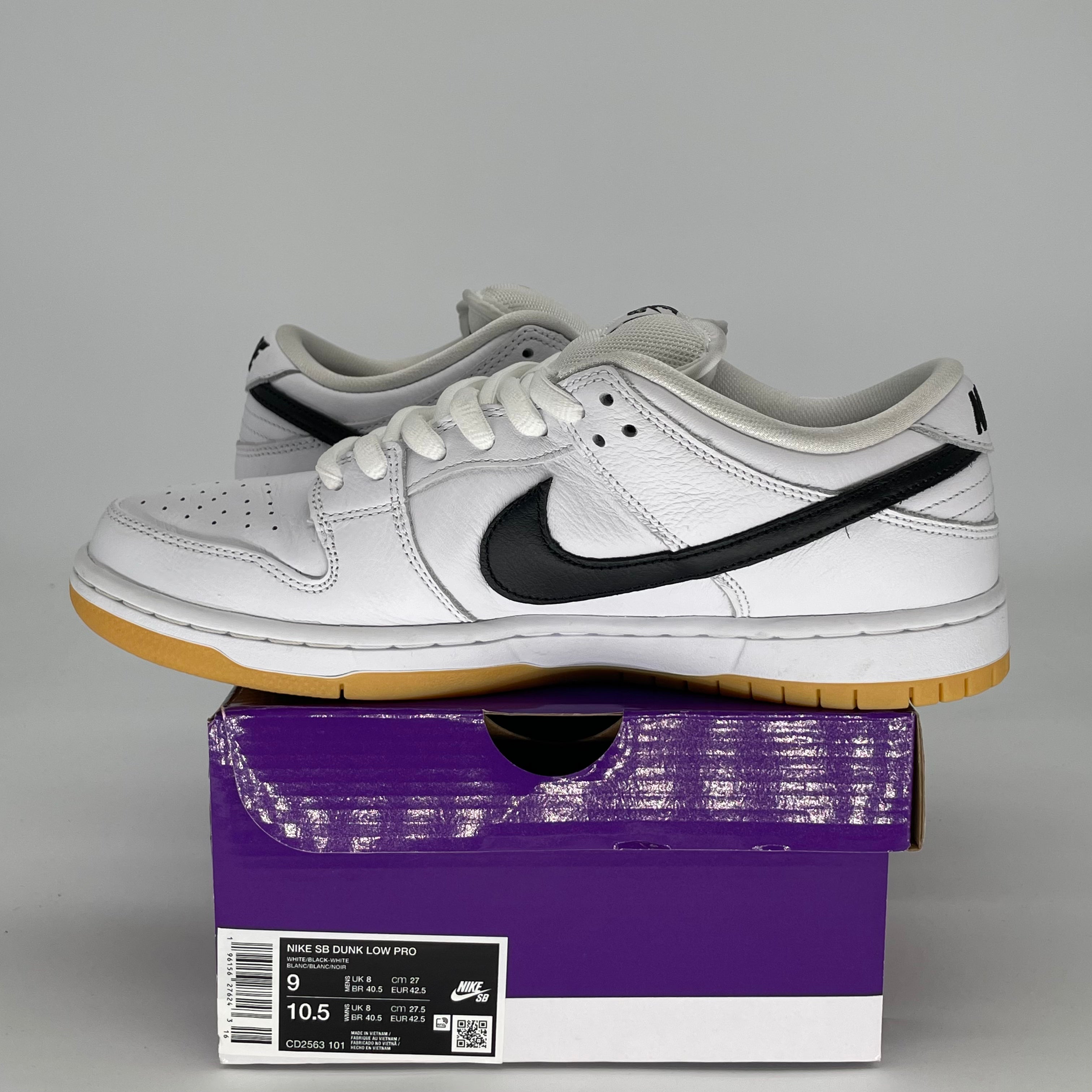 NIKE SB DUNK LOW WHITE GUM CD2563-101 SIZE 9/10.5W