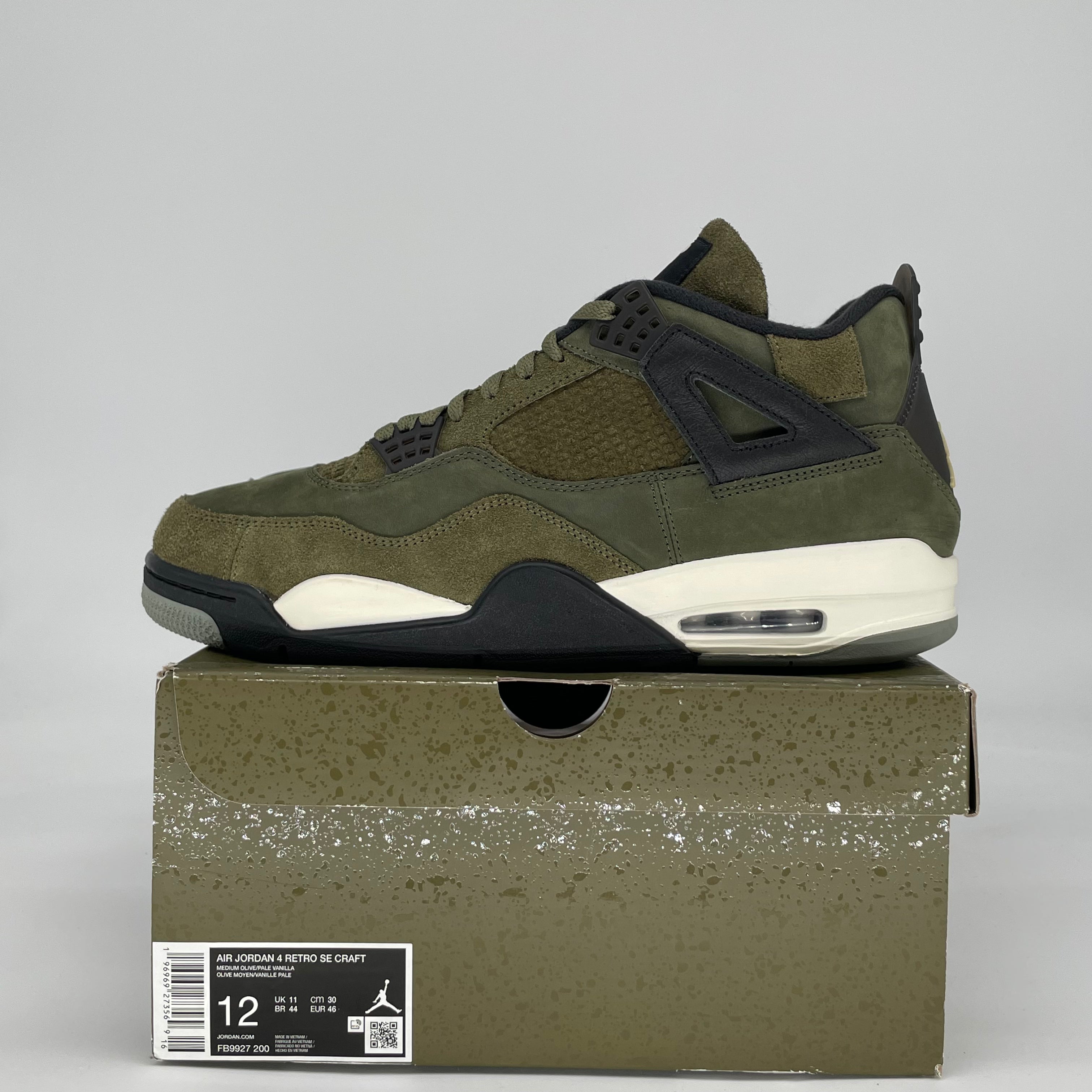 AIR JORDAN 4 CRAFT MEDIUM OLIVE FB9927-200 SIZE 12/13.5W