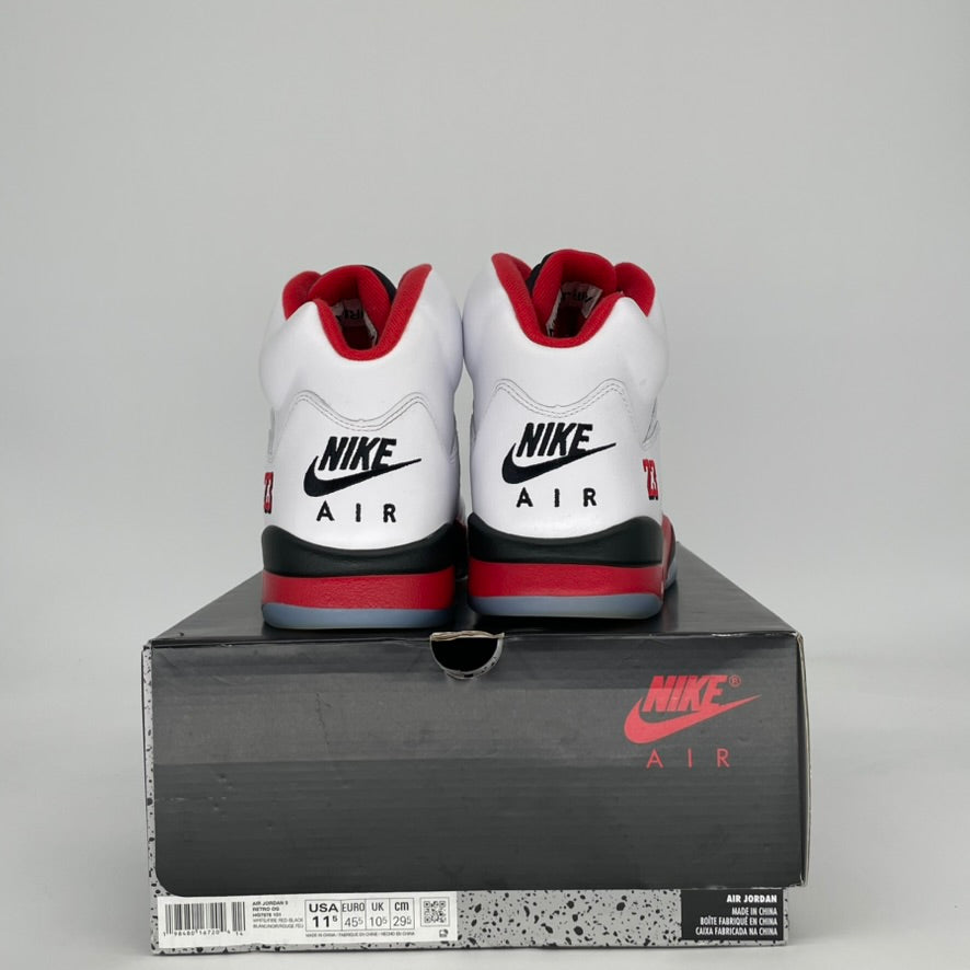 AIR JORDAN 5 FIRE RED BLACK TONGUE HQ7978-101 SIZE 11.5/13W