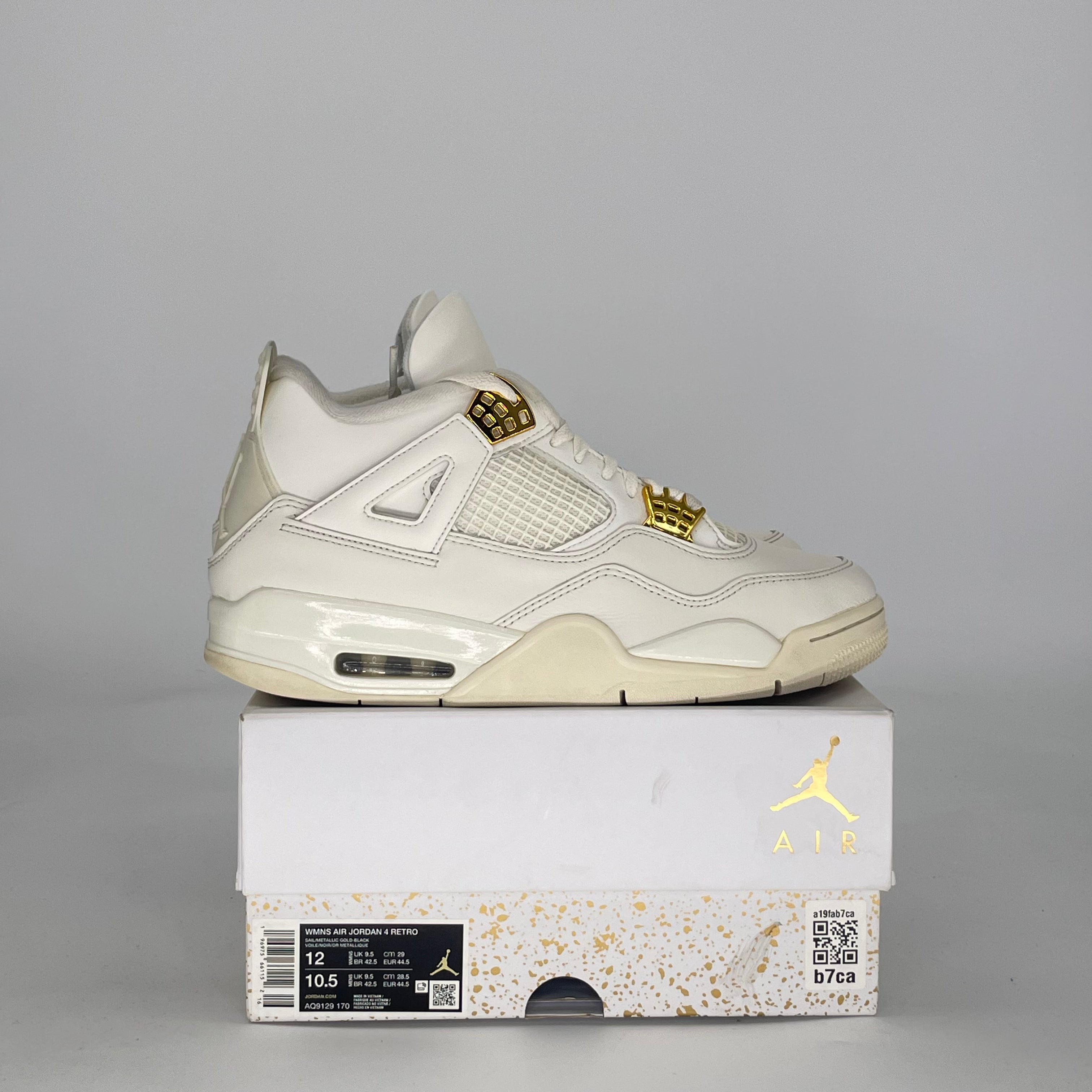 AIR JORDAN 4 METALLIC GOLD AQ9129-170 SIZE 10.5/12W