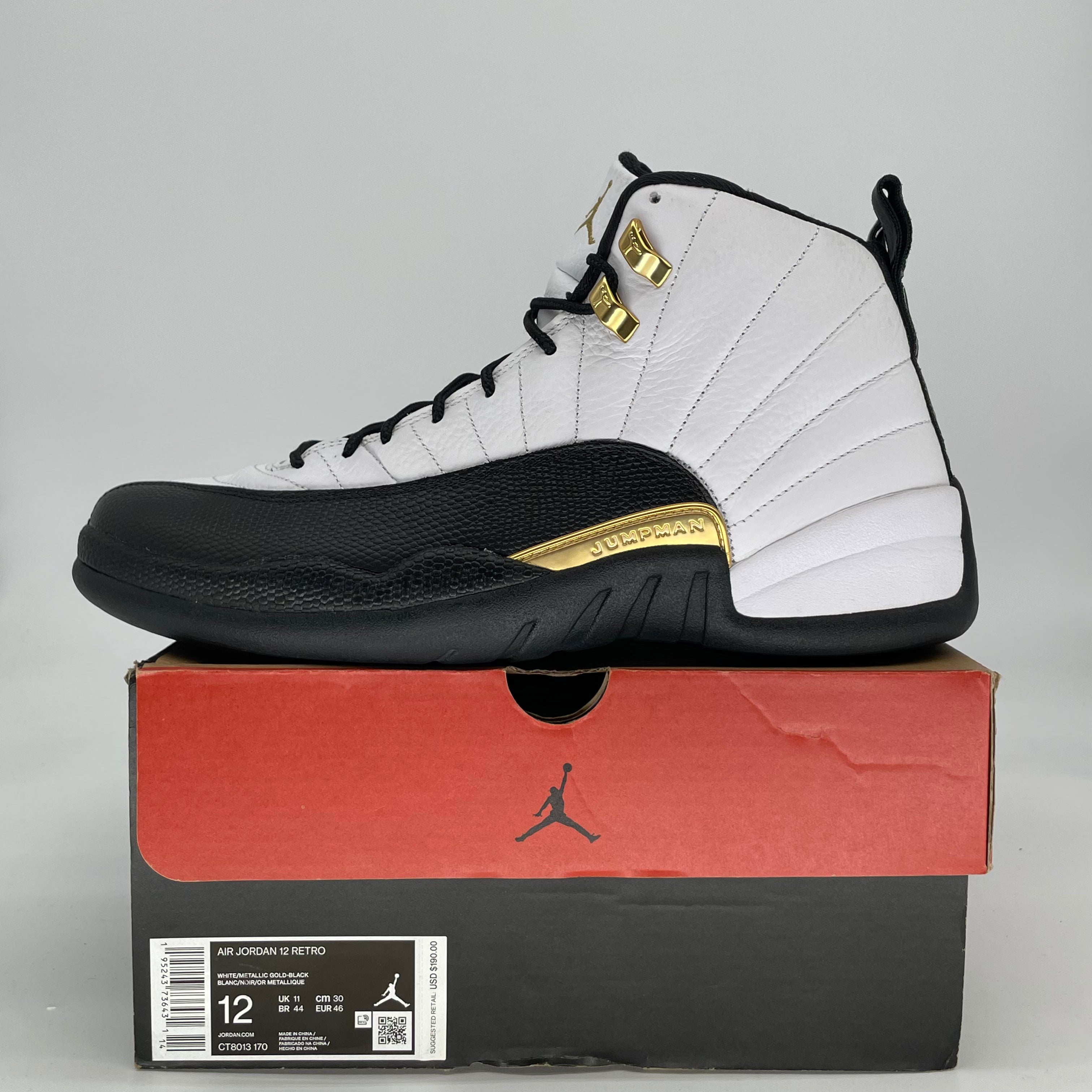 AIR JORDAN 12 ROYALTY TAXI CT8013-170 SIZE 12/13.5W