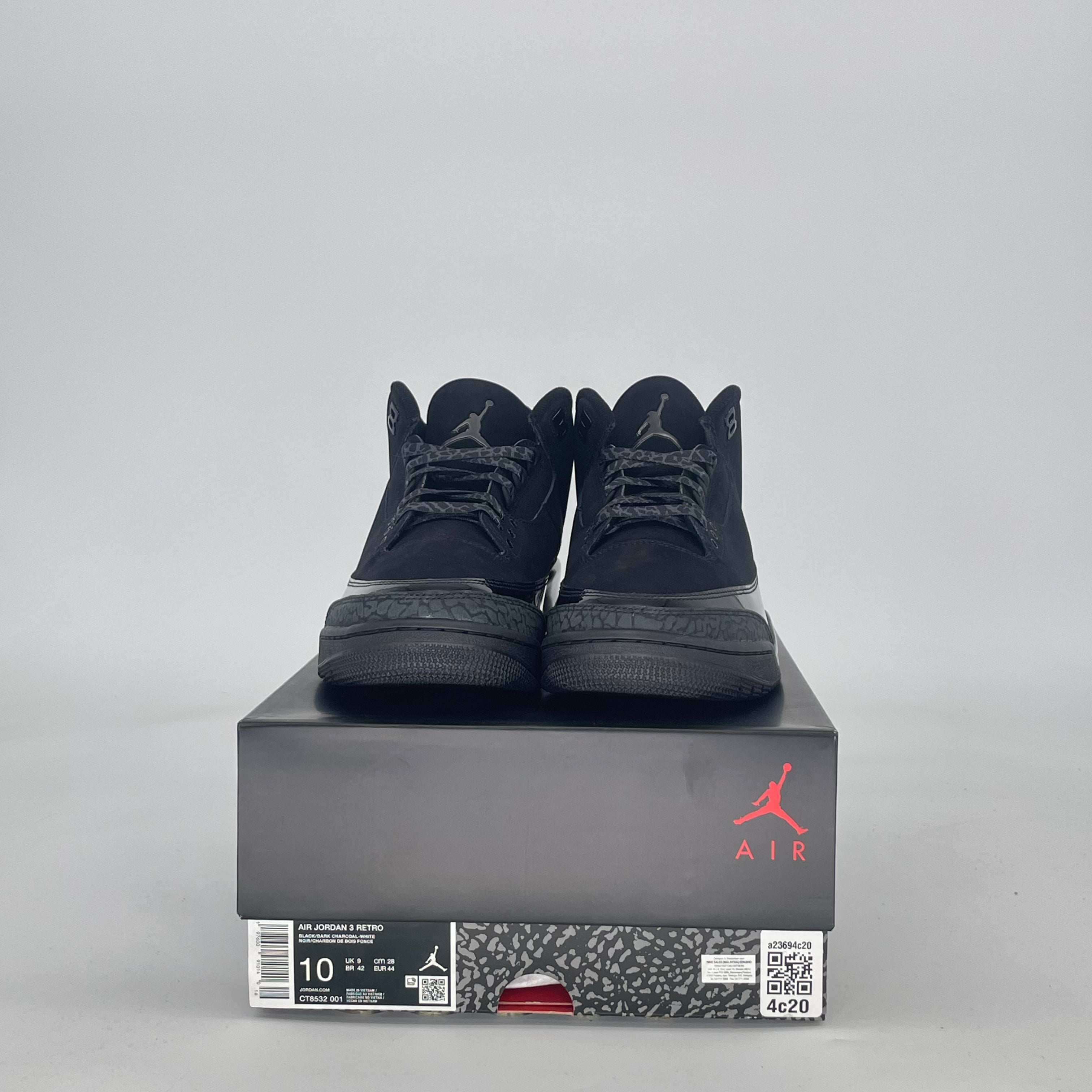 AIR JORDAN 3 BLACK CAT CT8532-001 SIZE 10/11.5W