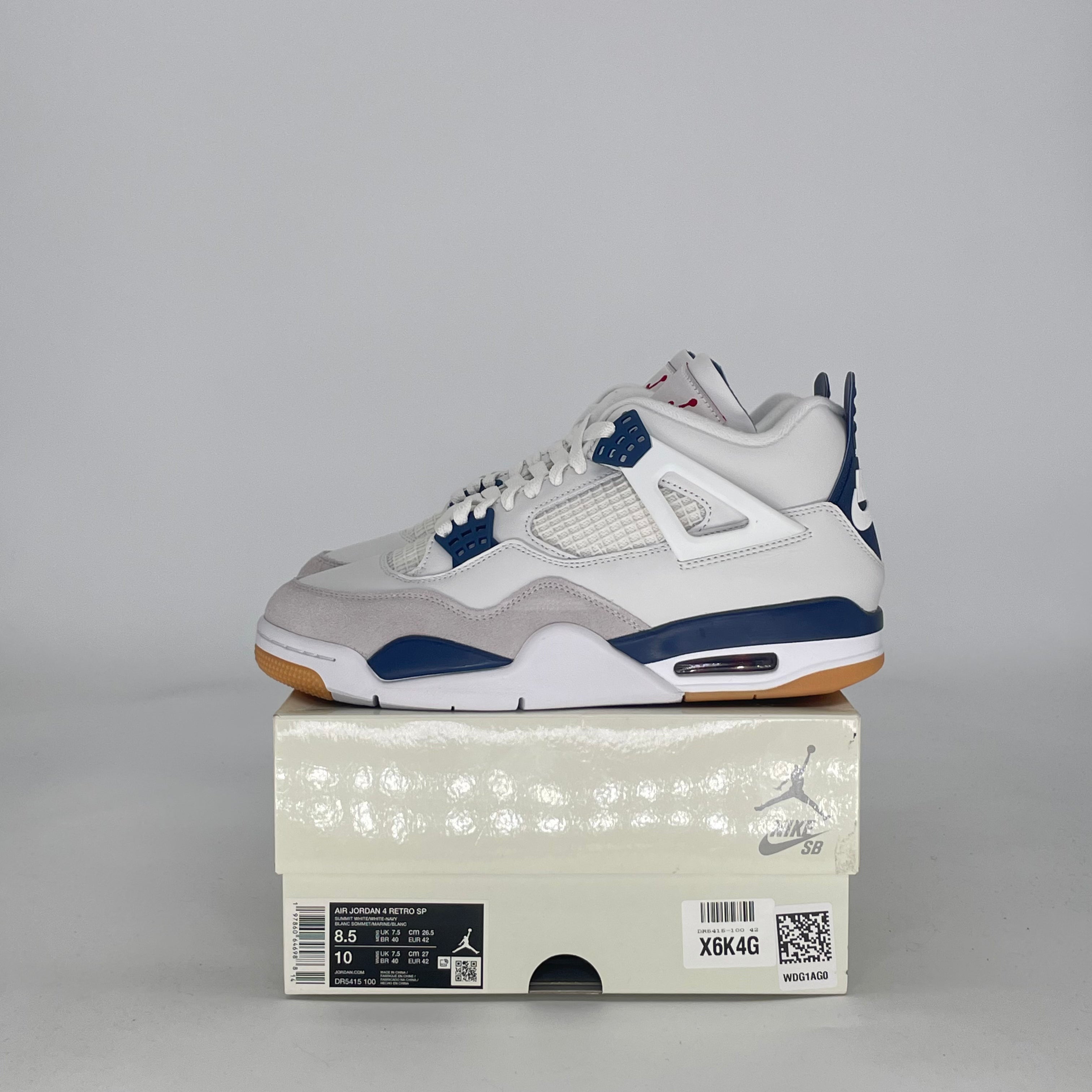 AIR JORDAN 4 SB NAVY DR5415-100 SIZE 8.5/10W