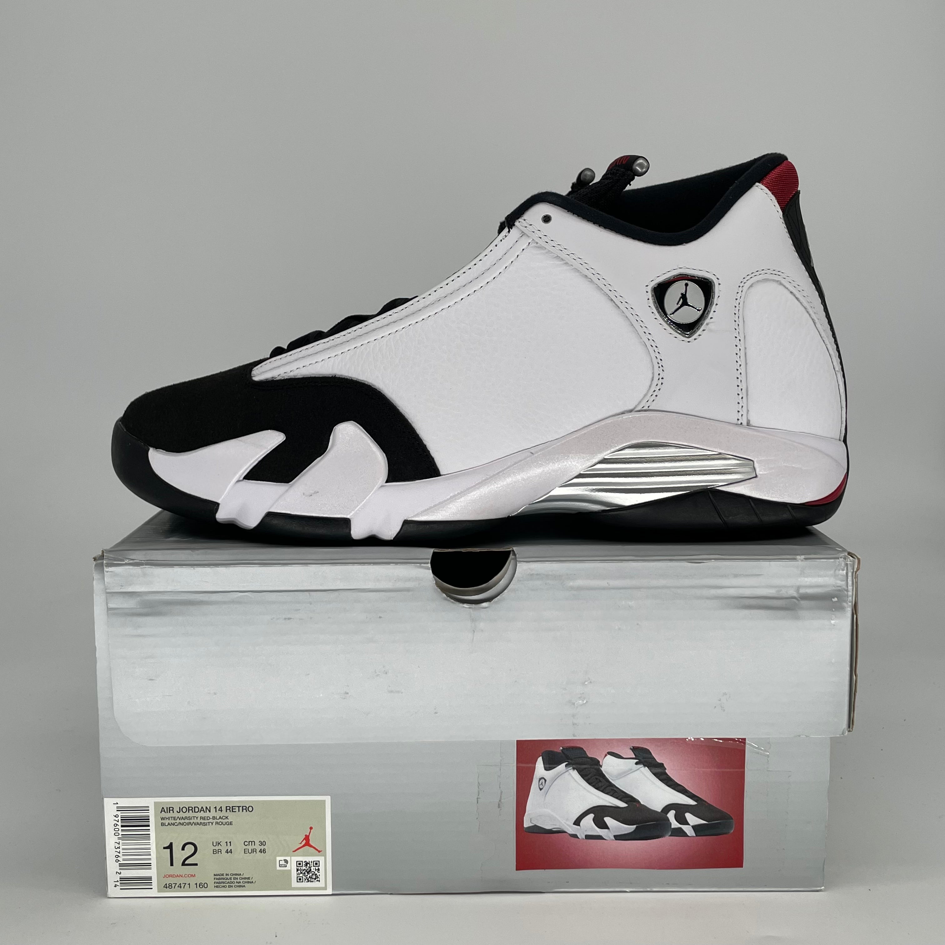 AIR JORDAN 14 BLACK TOE 487471-160 SIZE 12/13.5W