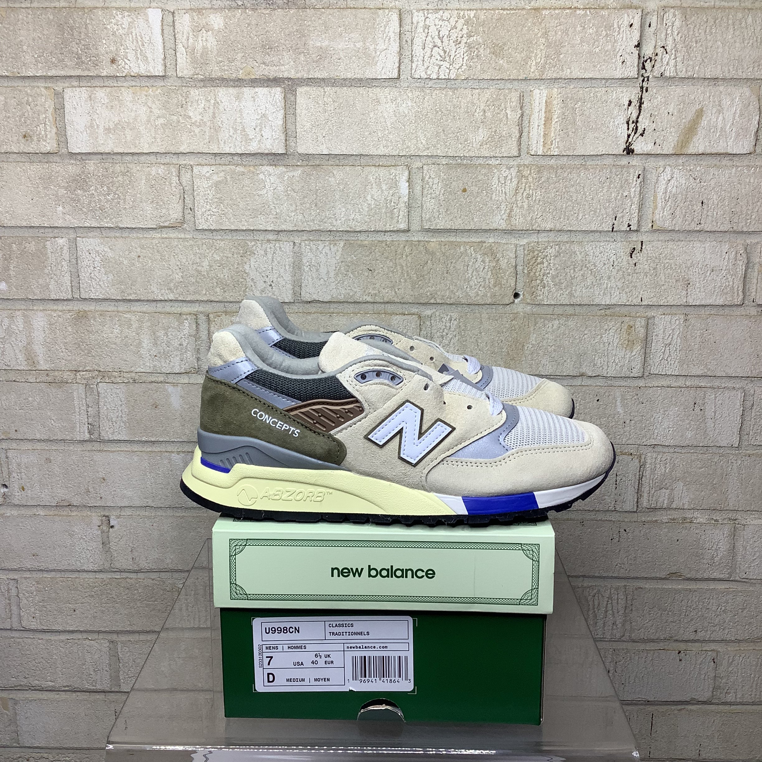 NEW BALANCE 998 MIUSA CONCEPTS C-NOTE 10TH ANNIVERSARY SIZE 7/8.5W U998CN