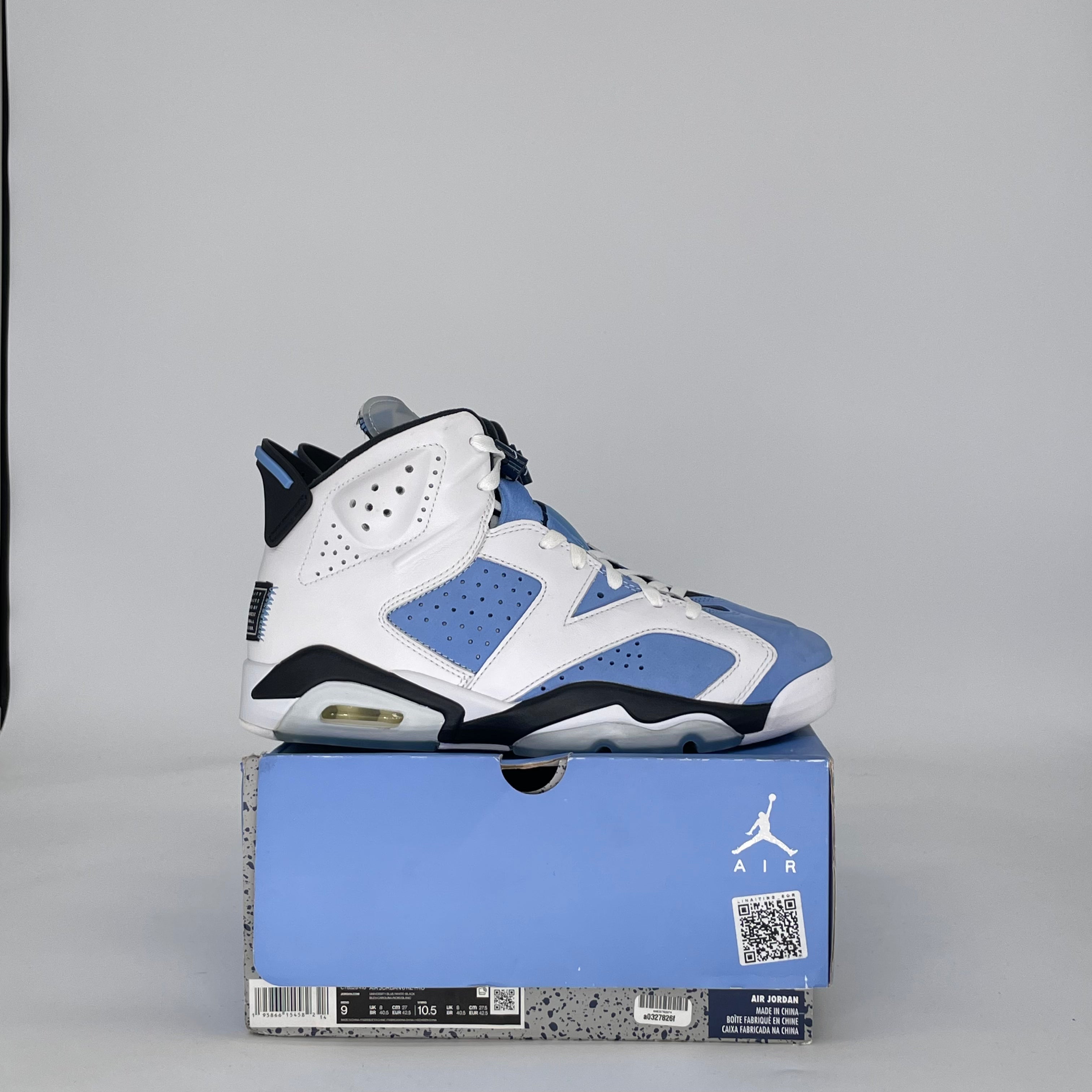 AIR JORDAN 6 UNC WHITE CT8529-410 SIZE 9/10.5W