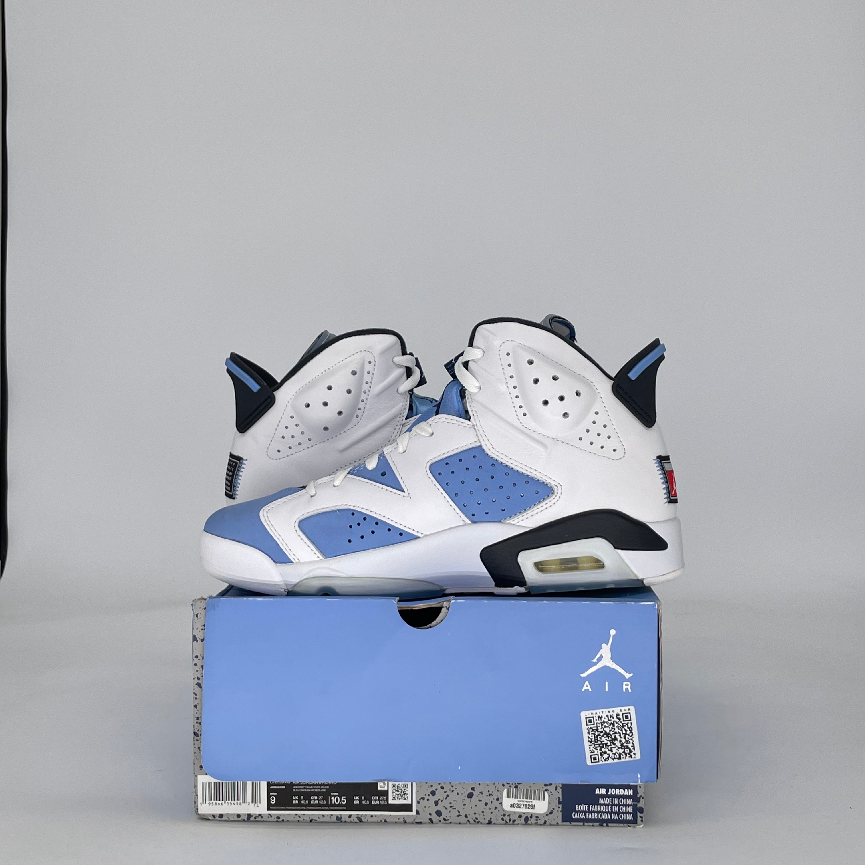 AIR JORDAN 6 UNC WHITE CT8529-410 SIZE 9/10.5W