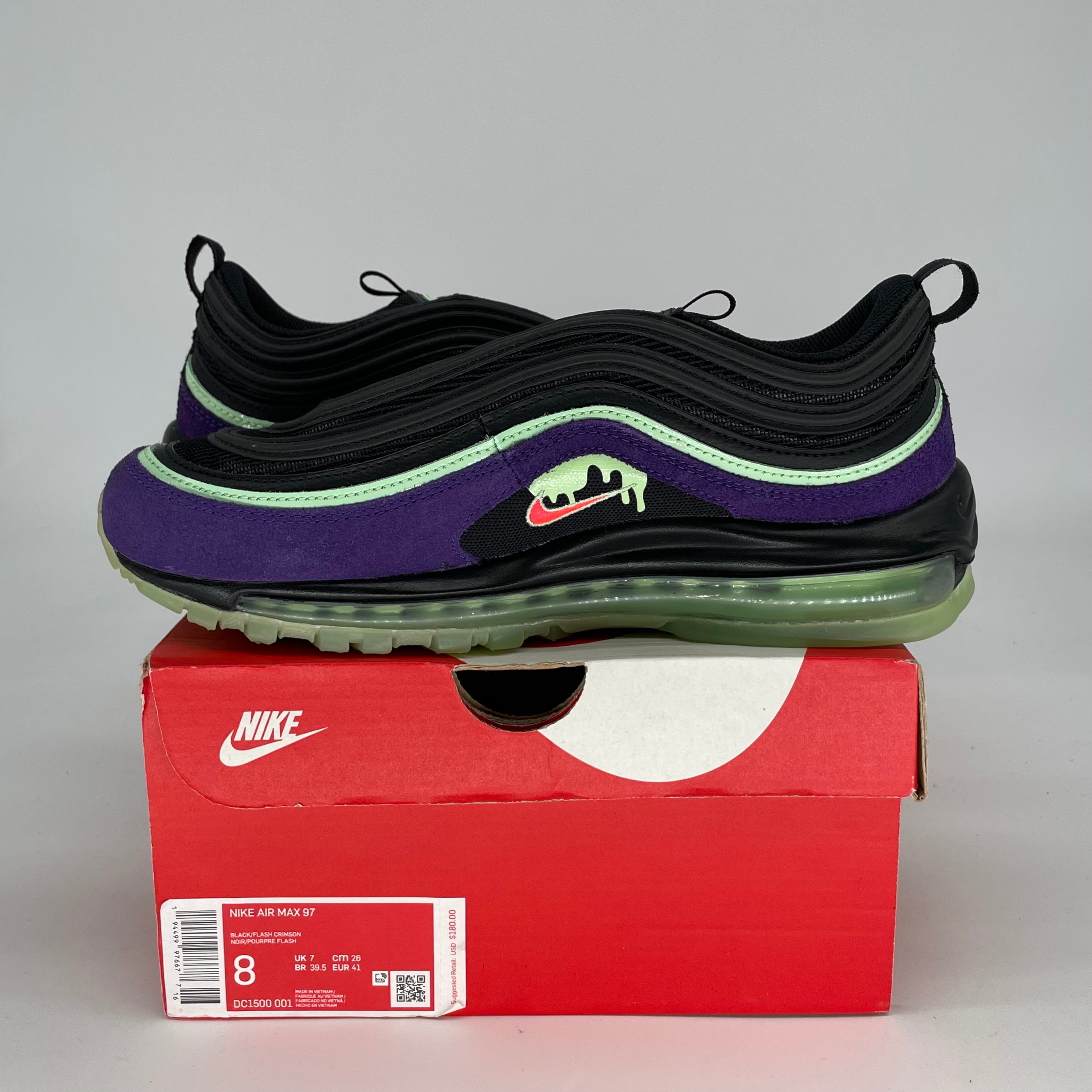 NIKE AIR MAX 97 SLIME HALLOWEEN DC1500-001 SIZE 8/9.5W