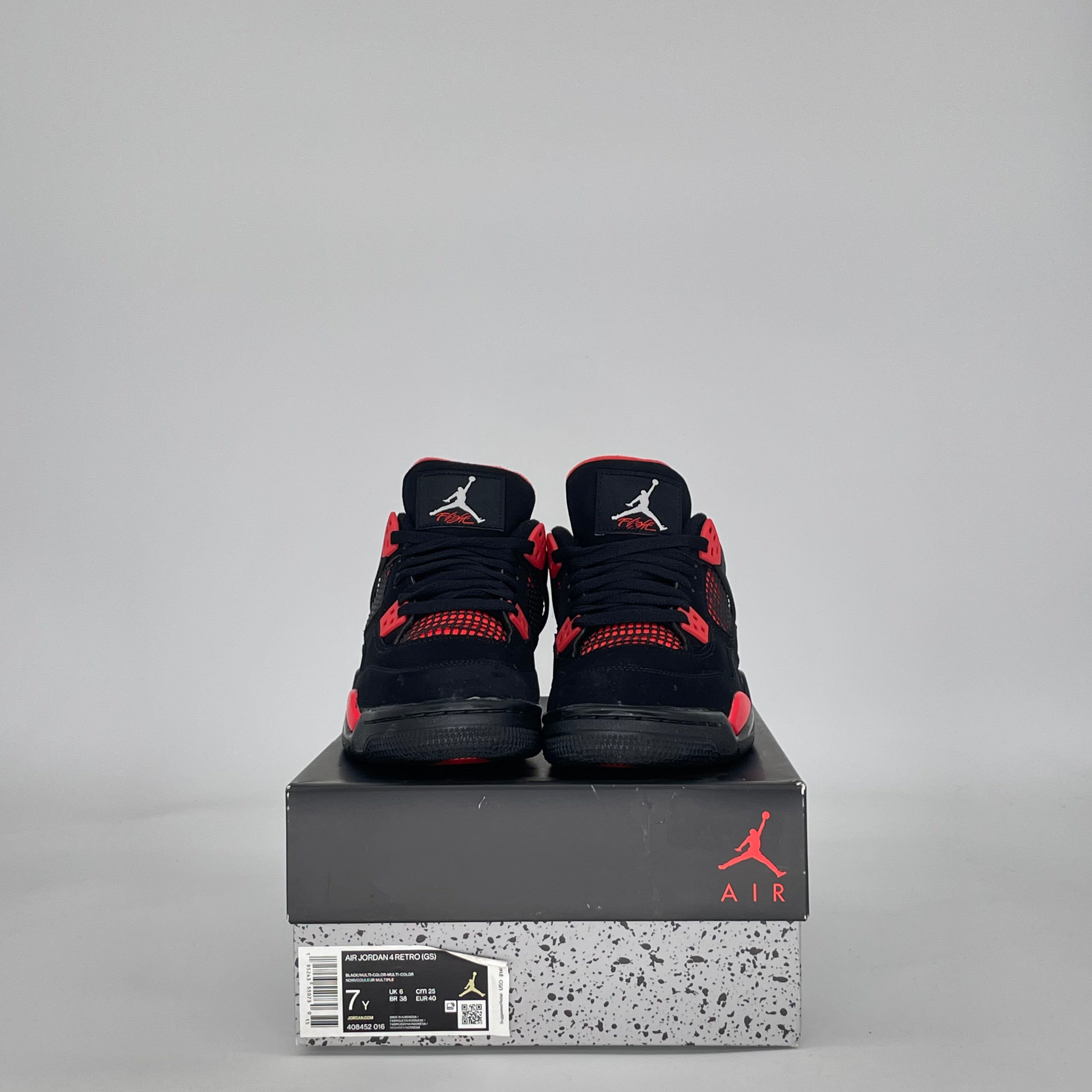 AIR JORDAN 4 RED THUNDER 408452-016 SIZE 7/8.5W GS