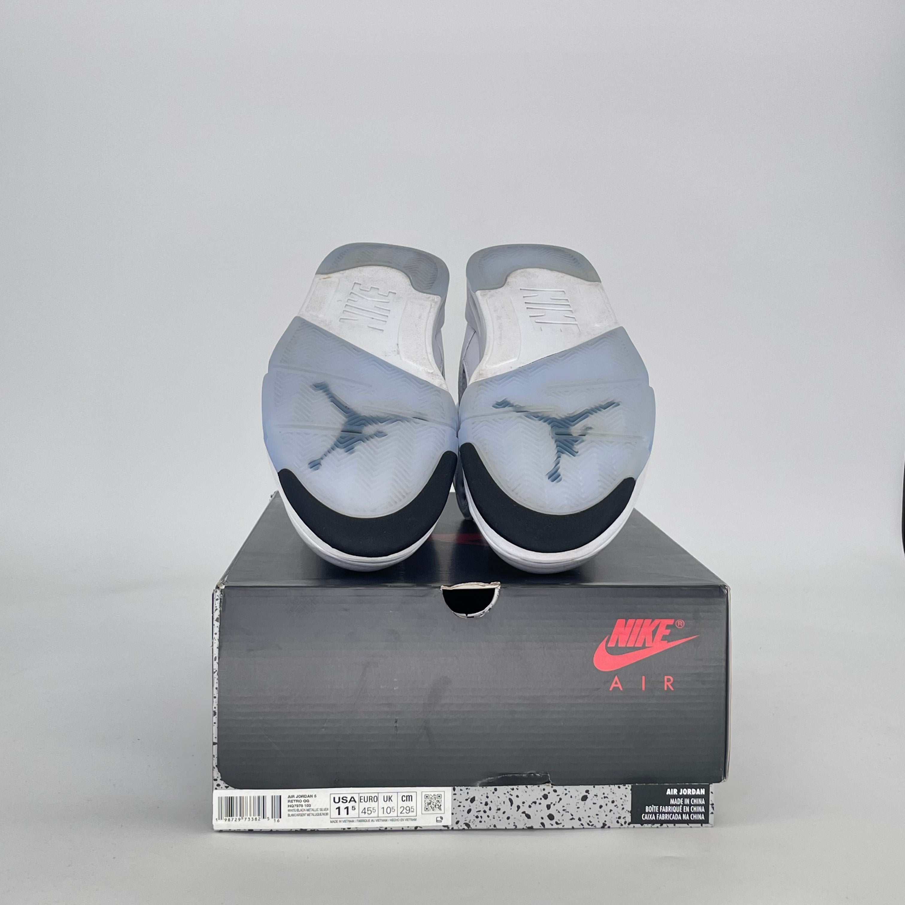 AIR JORDAN 5 WHITE METALLIC HQ7978-103 SIZE 11.5/13W