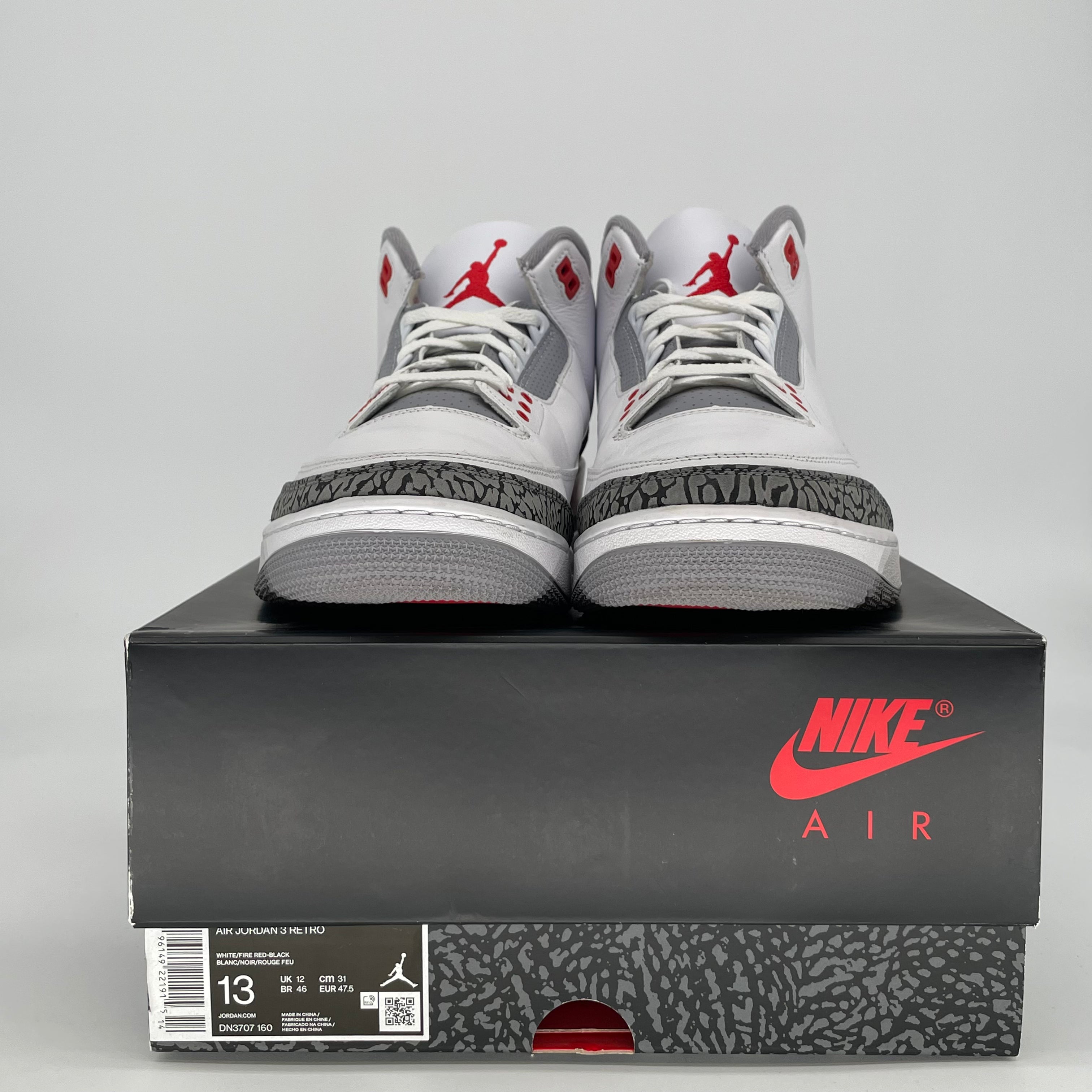 AIR JORDAN 3 FIRE RED DN3707-160 SIZE 13/14.5W