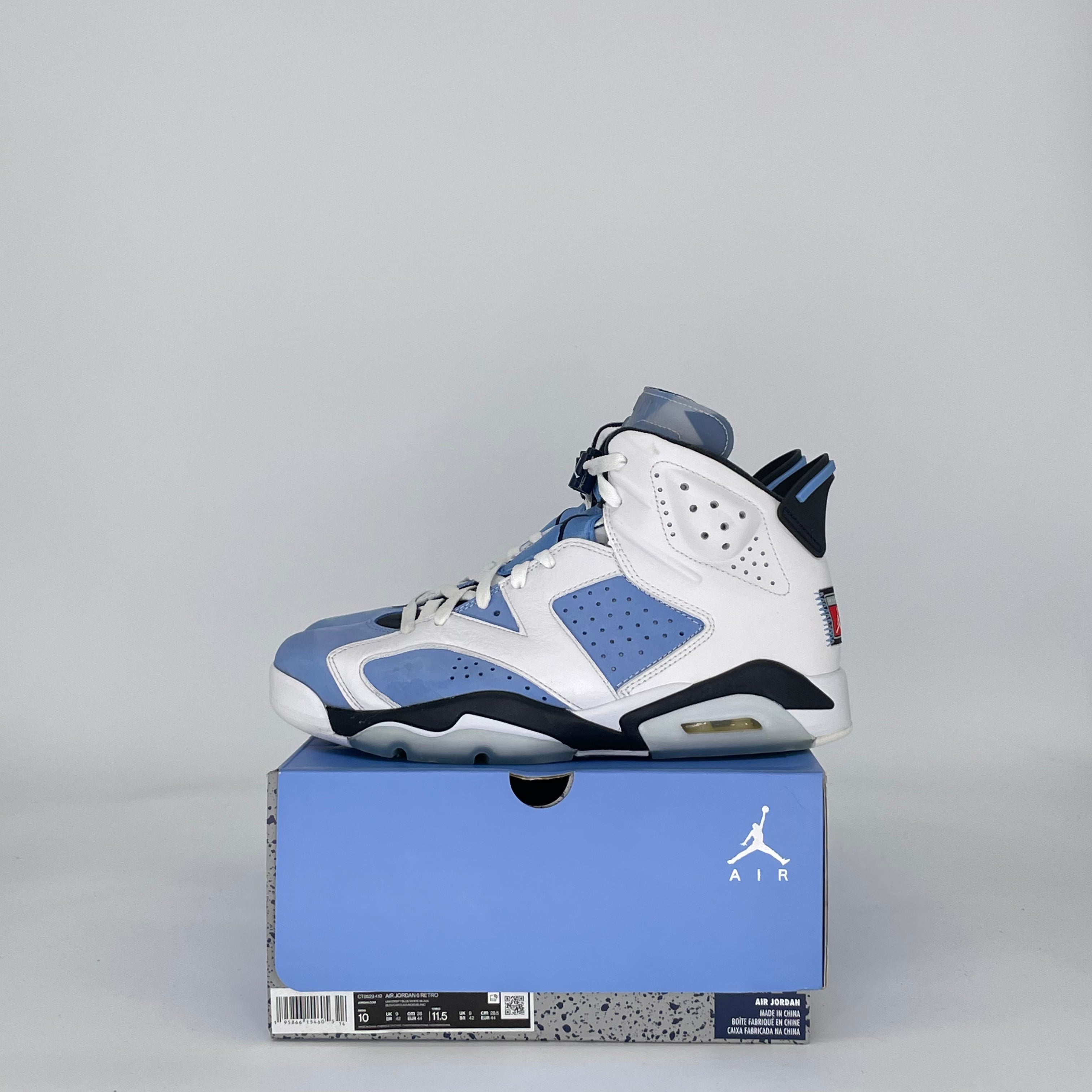 AIR JORDAN 6 UNC WHITE CT8529-410 SIZE 10/11.5W