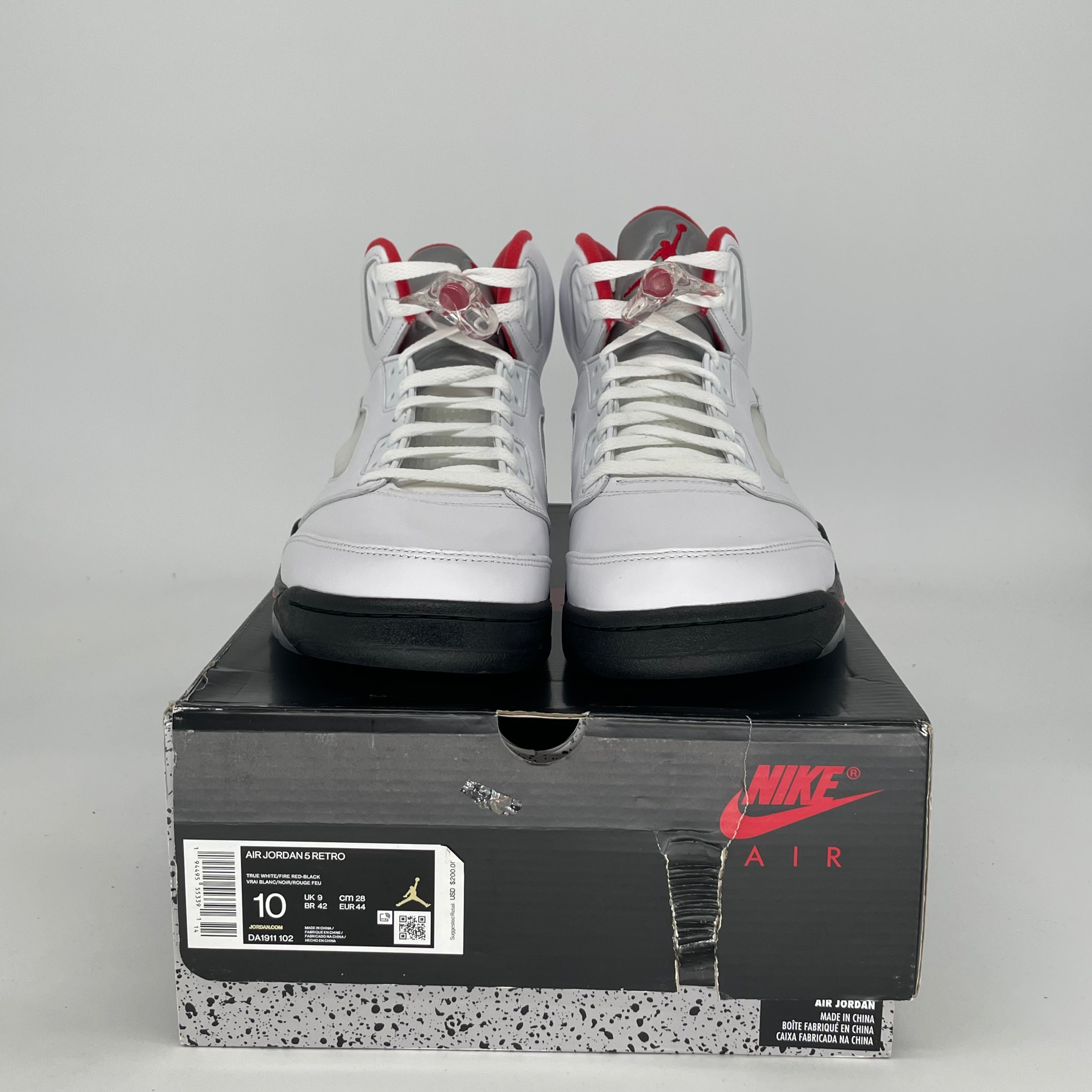 AIR JORDAN 5 FIRE RED SILVER TONGUE DA1911-102 SIZE 10/11.5W