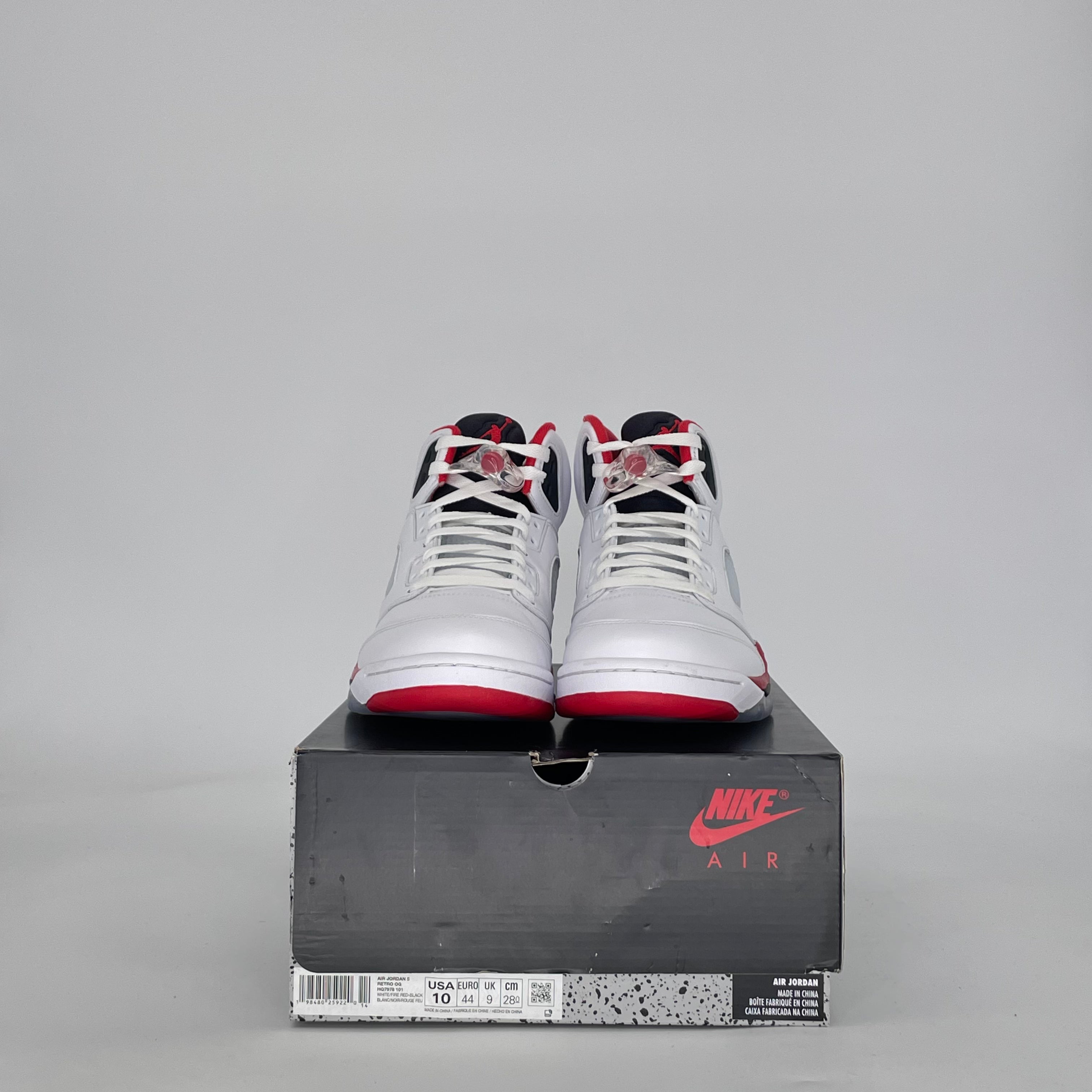 AIR JORDAN 5 FIRE RED BLACK TONGUE HQ7978-101 SIZE 10/11.5W