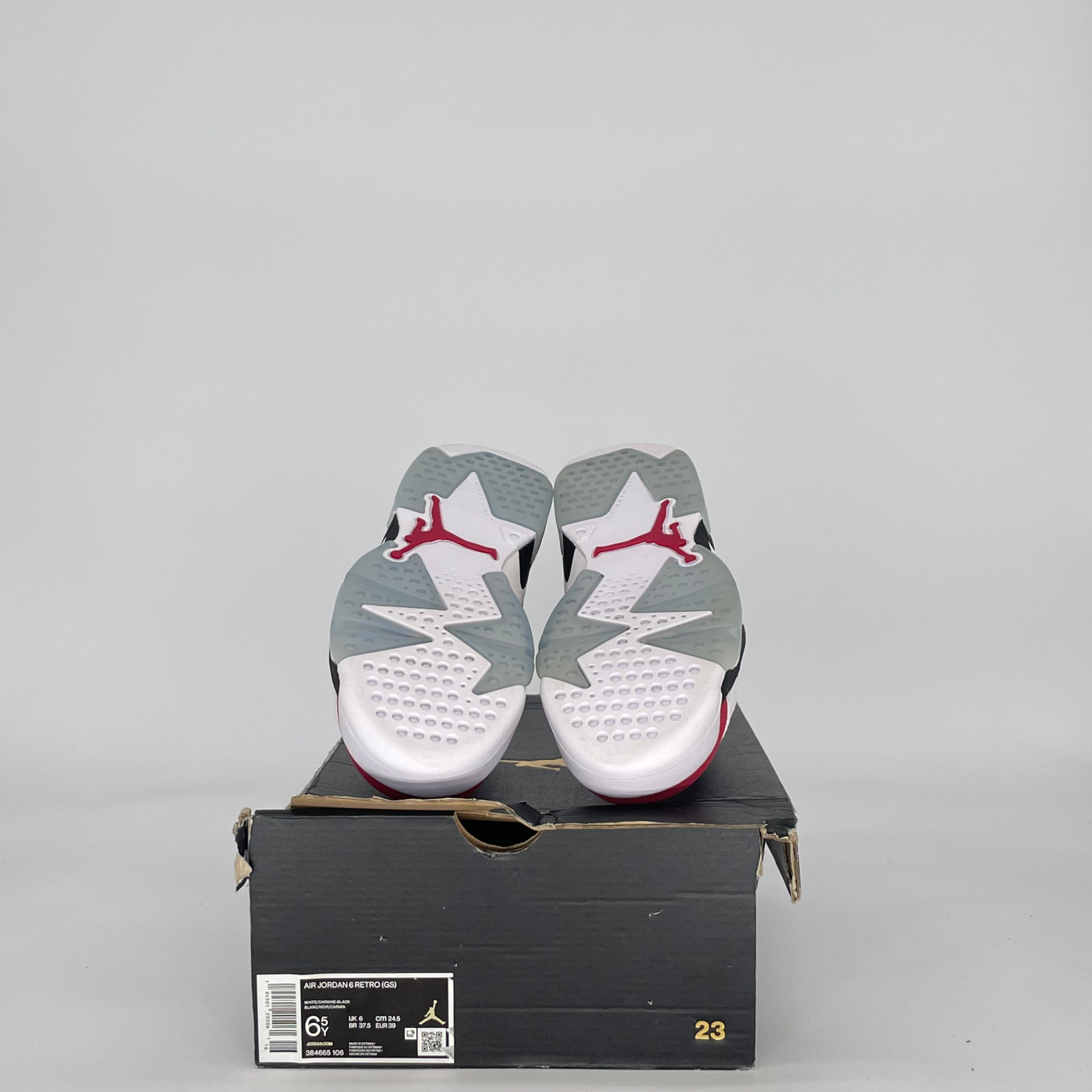 AIR JORDAN 6 CARMINE (2021) 384665-106 SIZE 6.5/8W GS