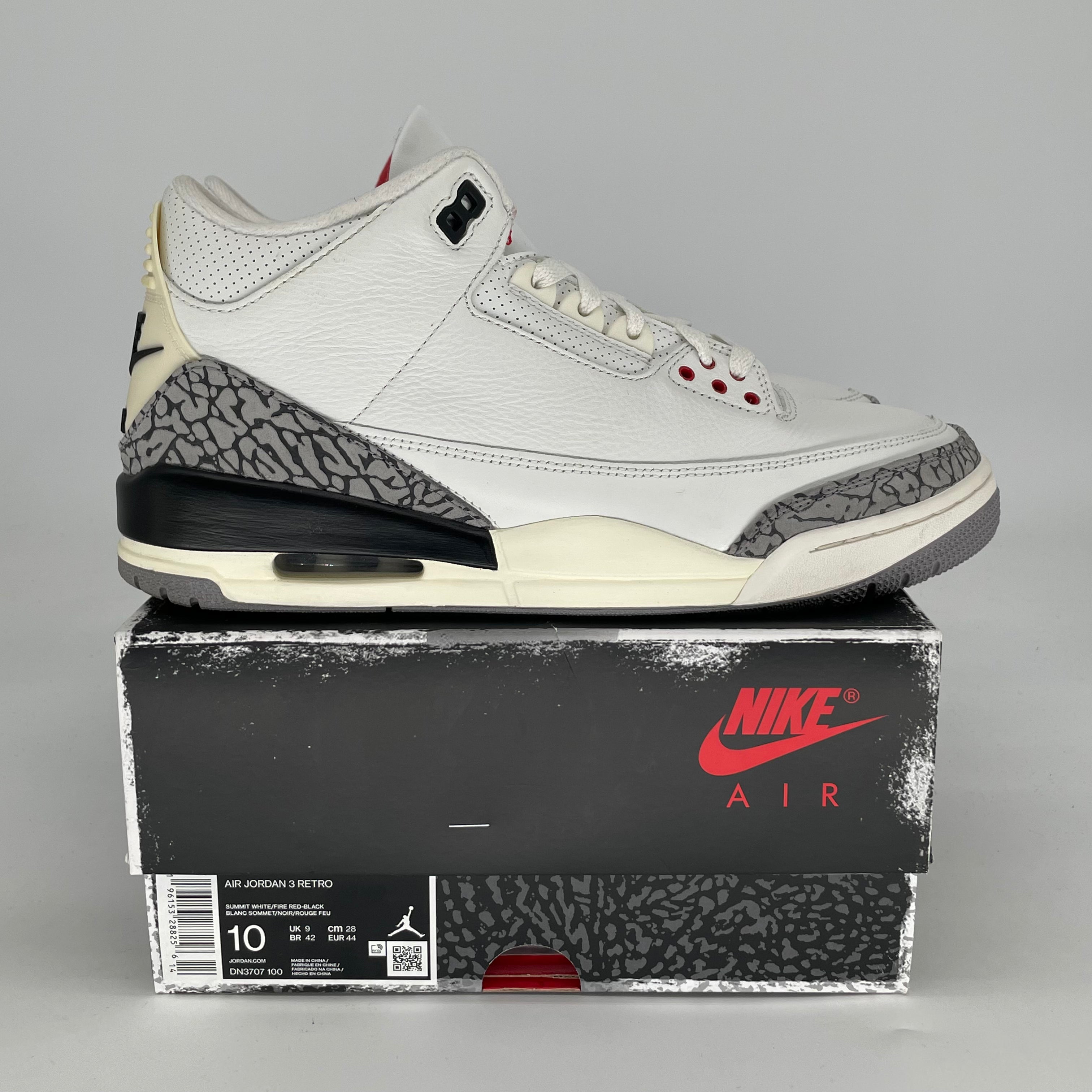 AIR JORDAN 3 WHITE CEMENT REIMAGINED DN3707-100 SIZE 10/11.5W