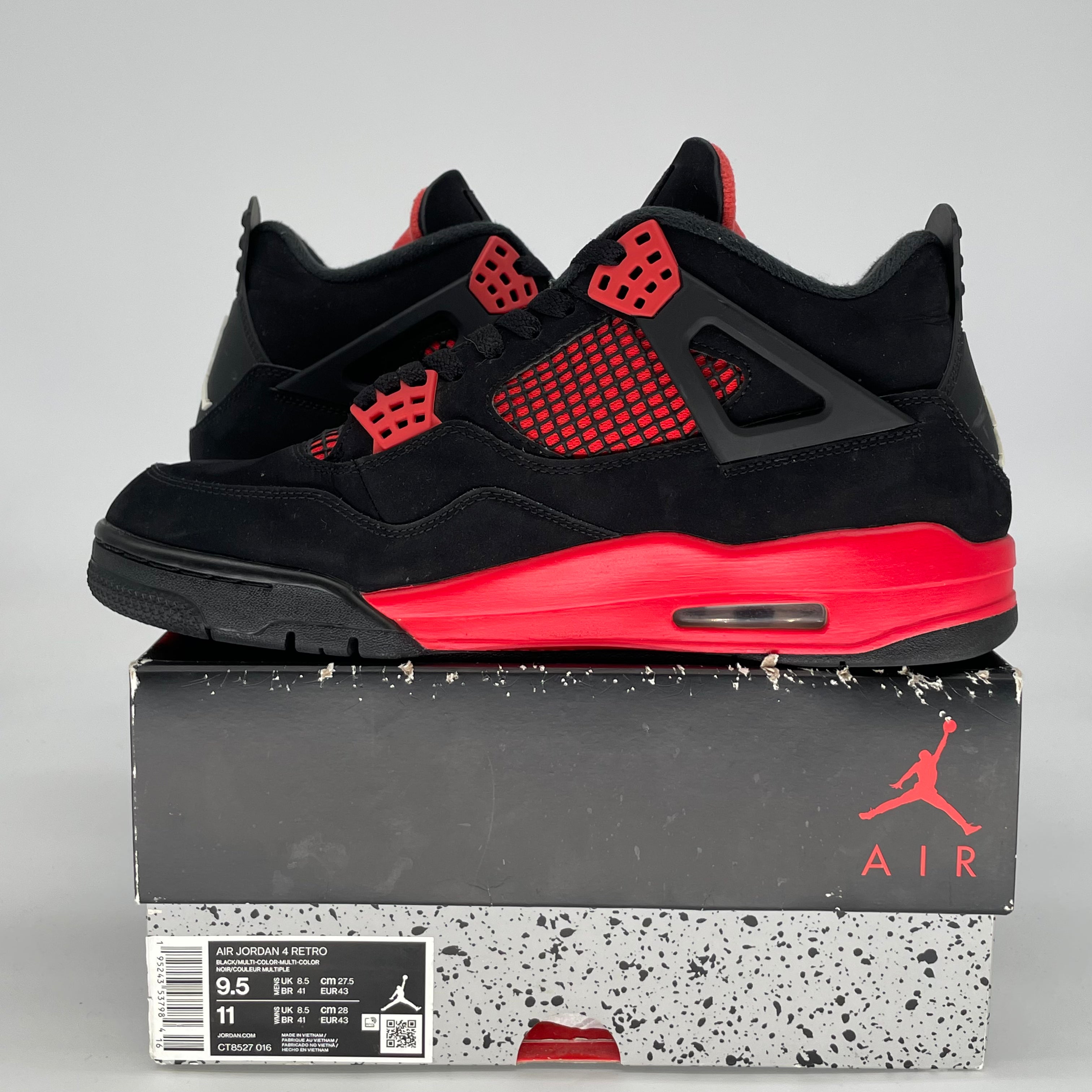 AIR JORDAN 4 RED THUNDER CT8527-016 SIZE 9.5/11W
