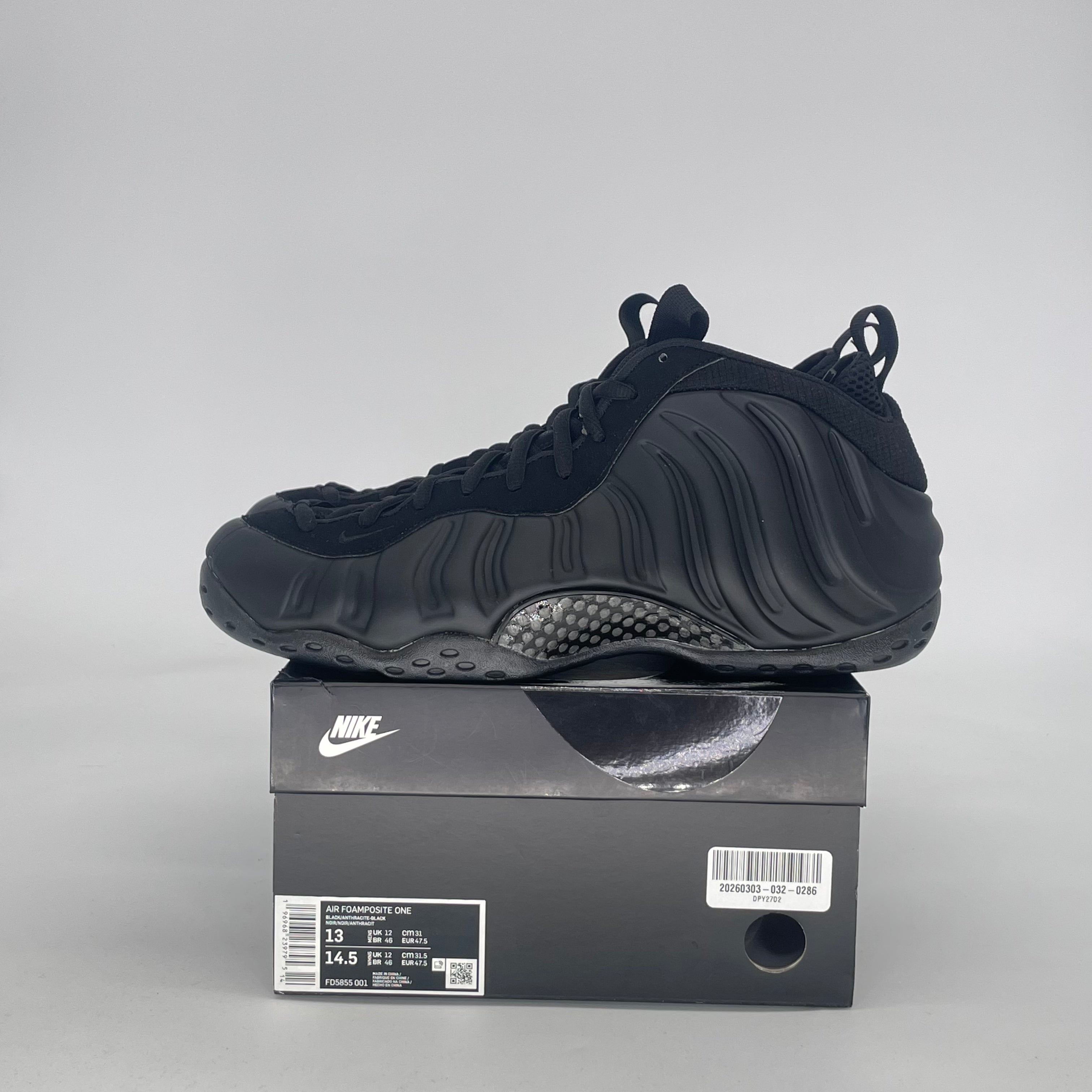 NIKE AIR FOAMPOSITE ONE ANTHRACITE FD5855-001 SIZE 13/14.5W