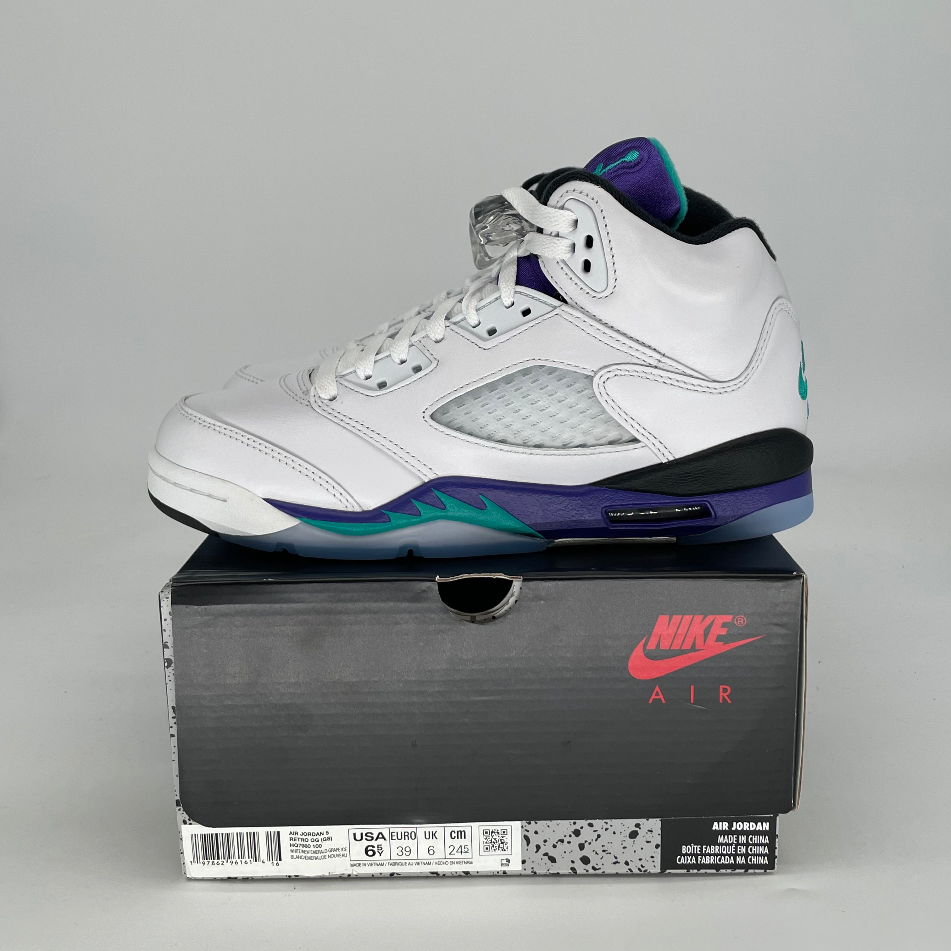 AIR JORDAN 5 GRAPE HQ7980-100 SIZE 6.5/8W