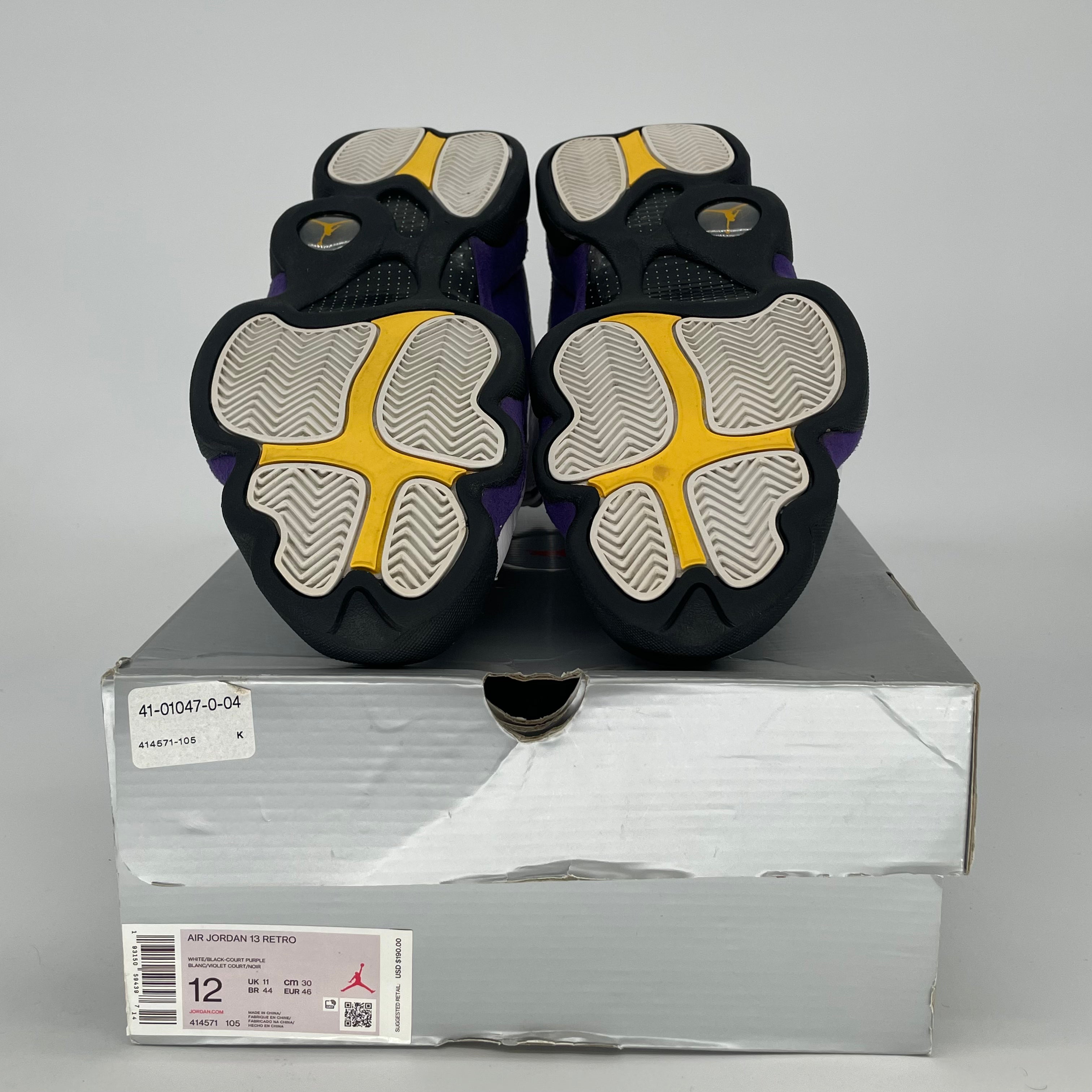 AIR JORDAN 13 LAKERS 414571-105 SIZE 12/13.5W