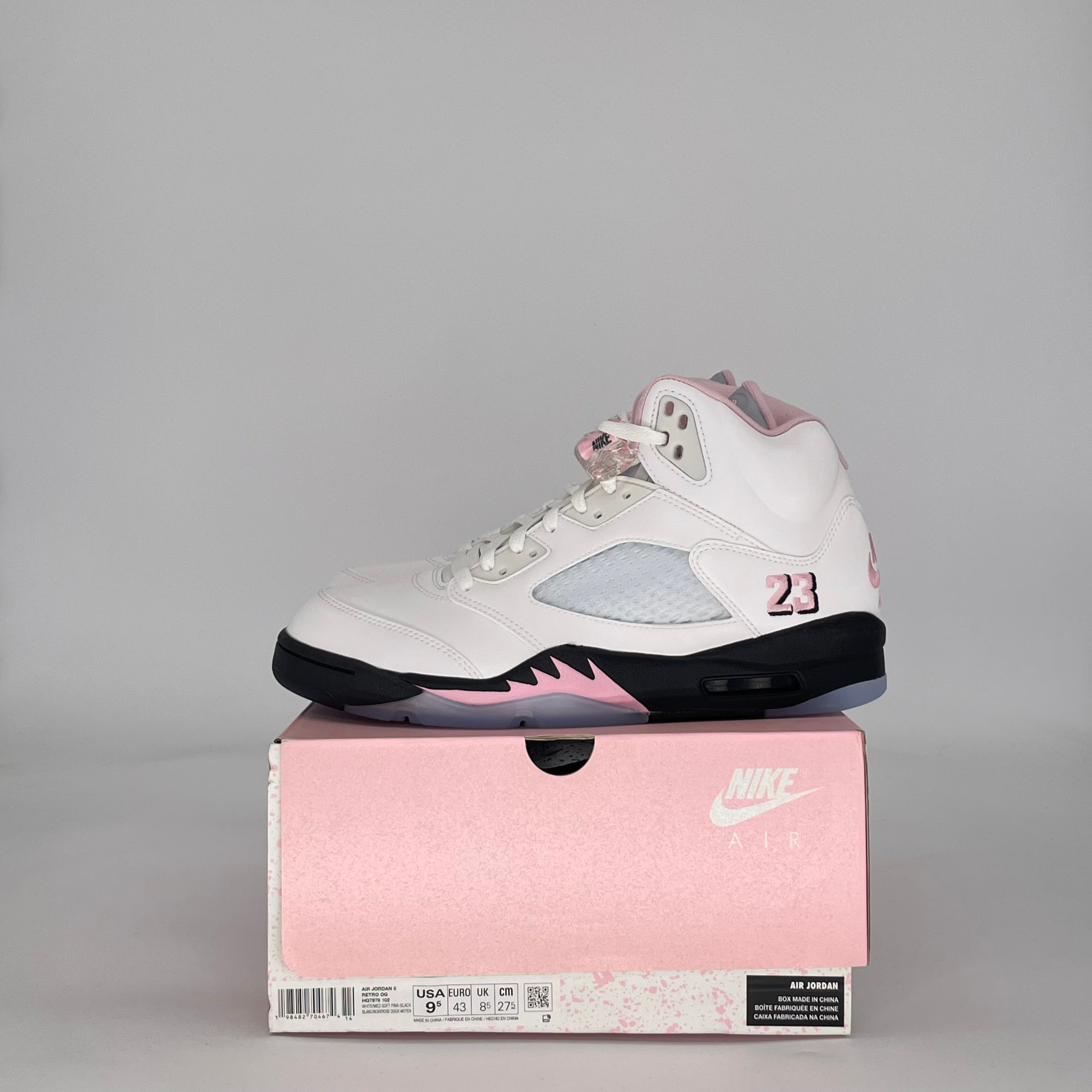 AIR JORDAN 5 MEDIUM SOFT PINK HQ7978-102 SIZE 9.5/11W