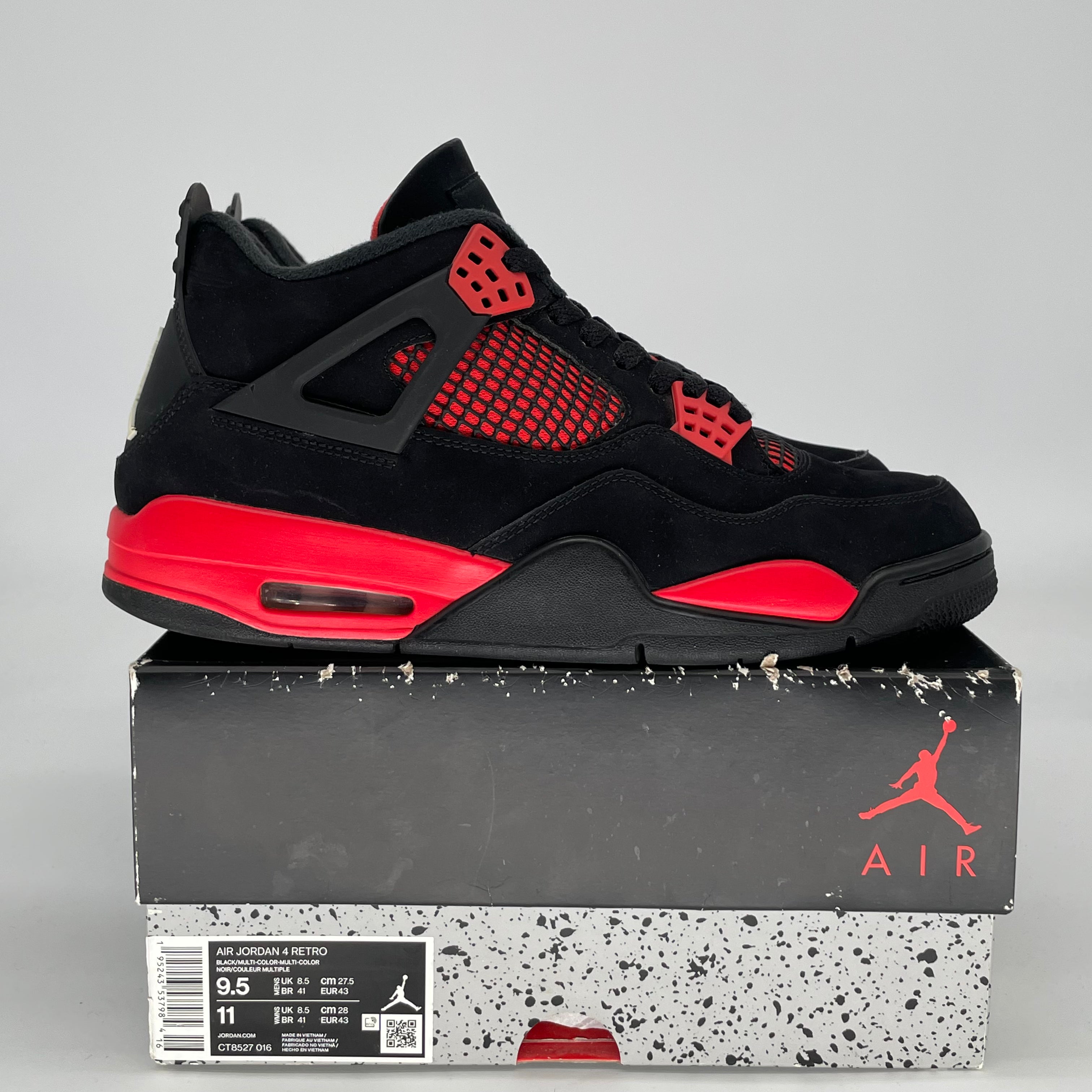 AIR JORDAN 4 RED THUNDER CT8527-016 SIZE 9.5/11W