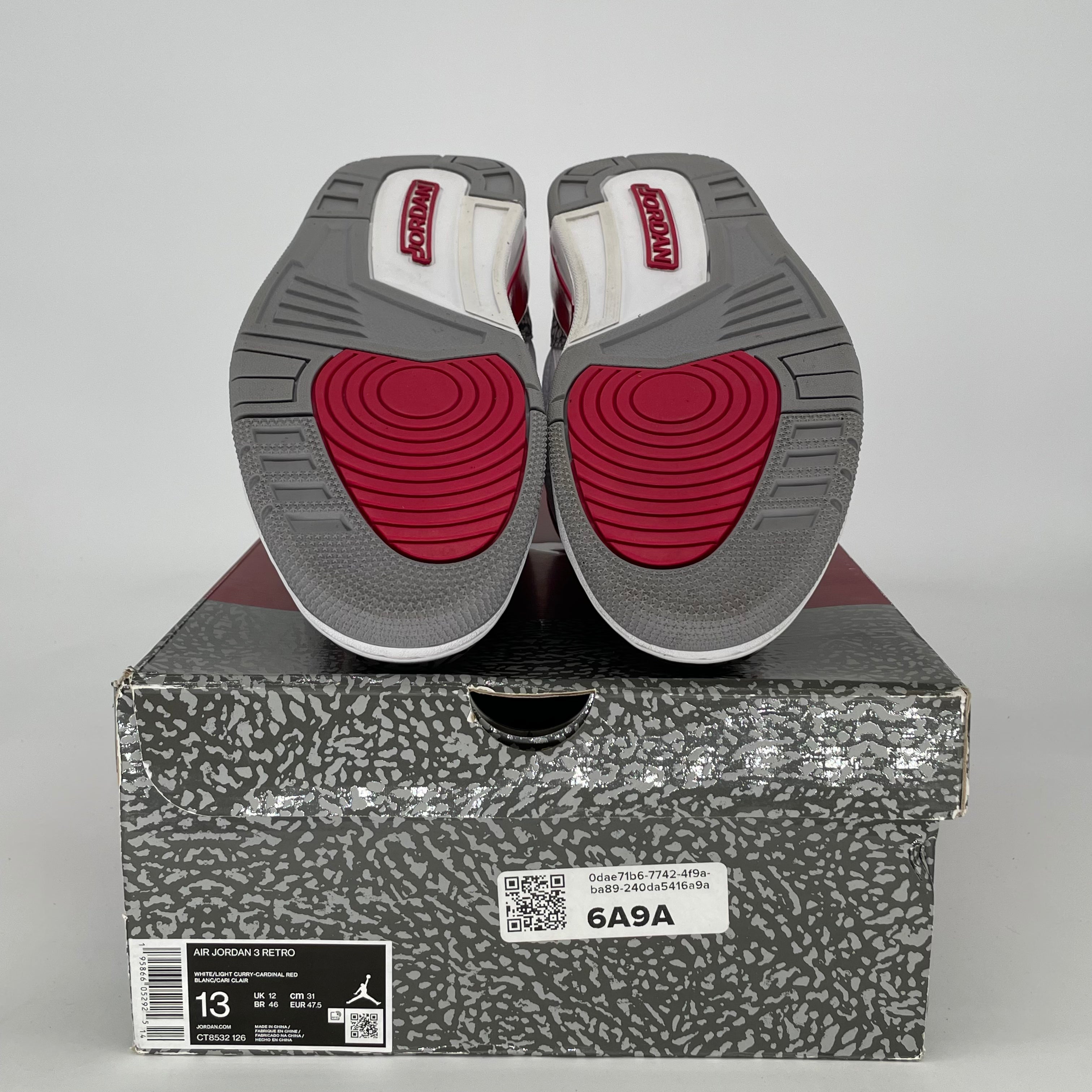 AIR JORDAN 3 CARDINAL RED CT8532-126 SIZE 13/14.5W