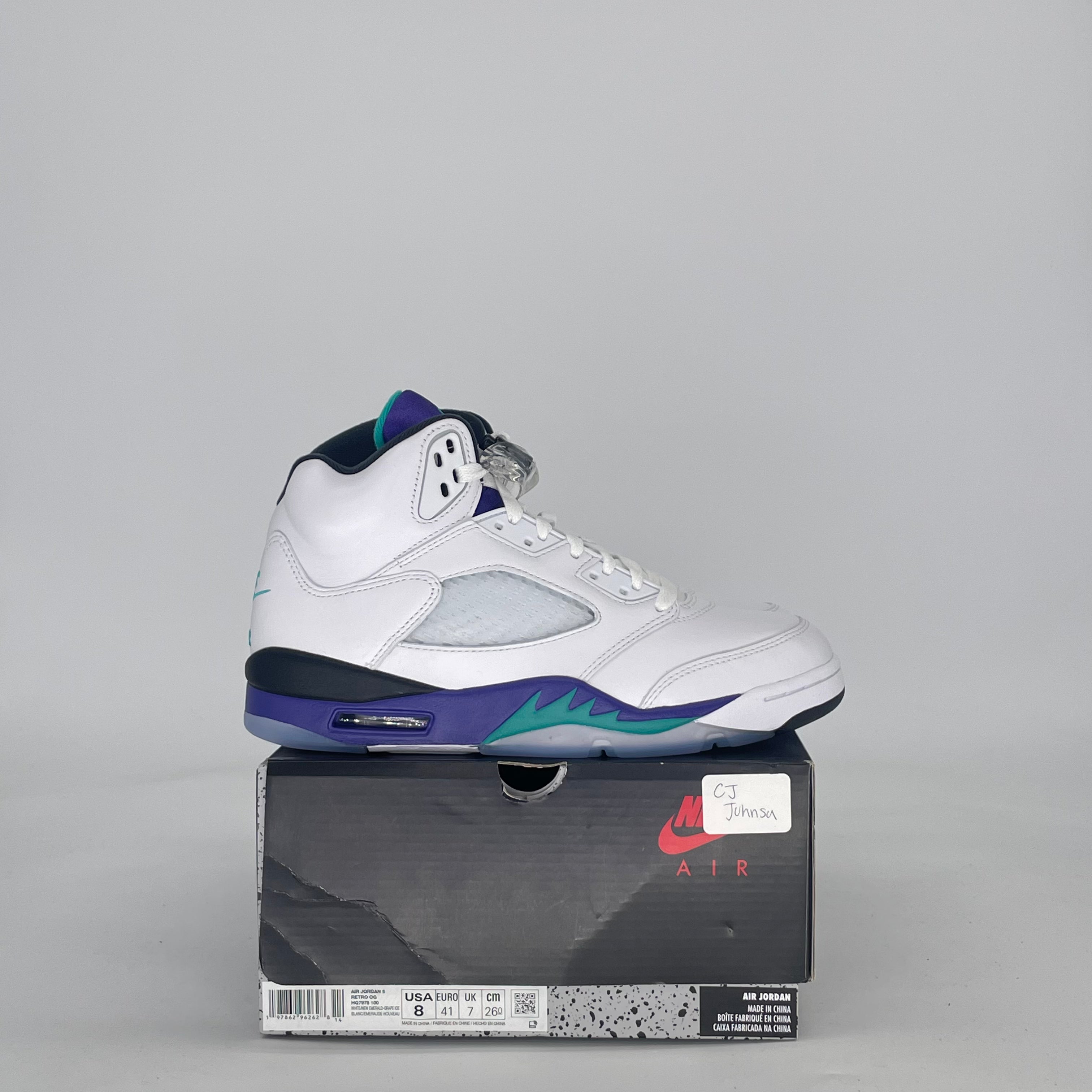AIR JORDAN 5 GRAPE HQ7978-100 SIZE 8/9.5W