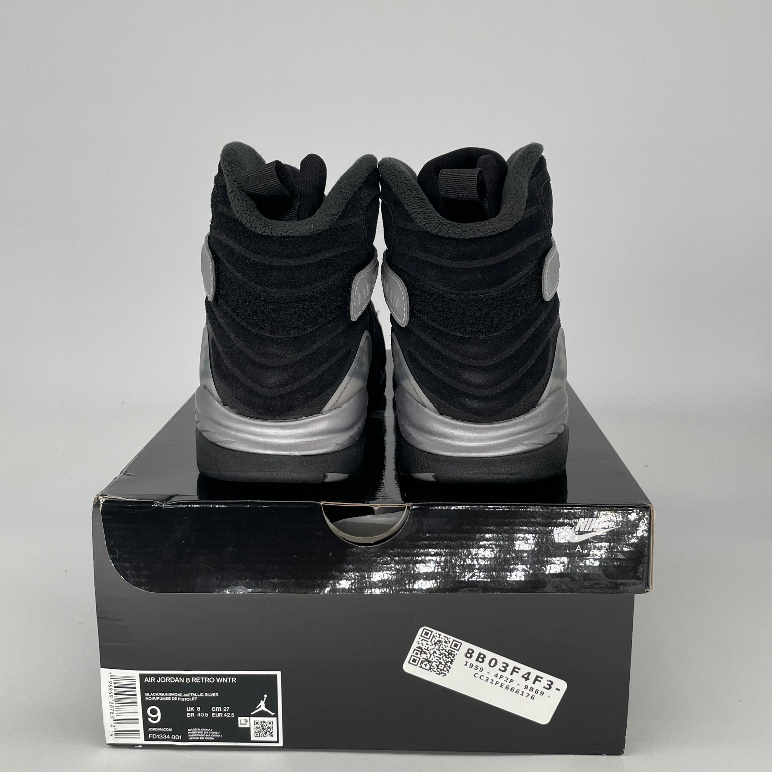 AIR JORDAN 8 WINTERED GUNSMOKE FD1334-001 SIZE 9/10.5W