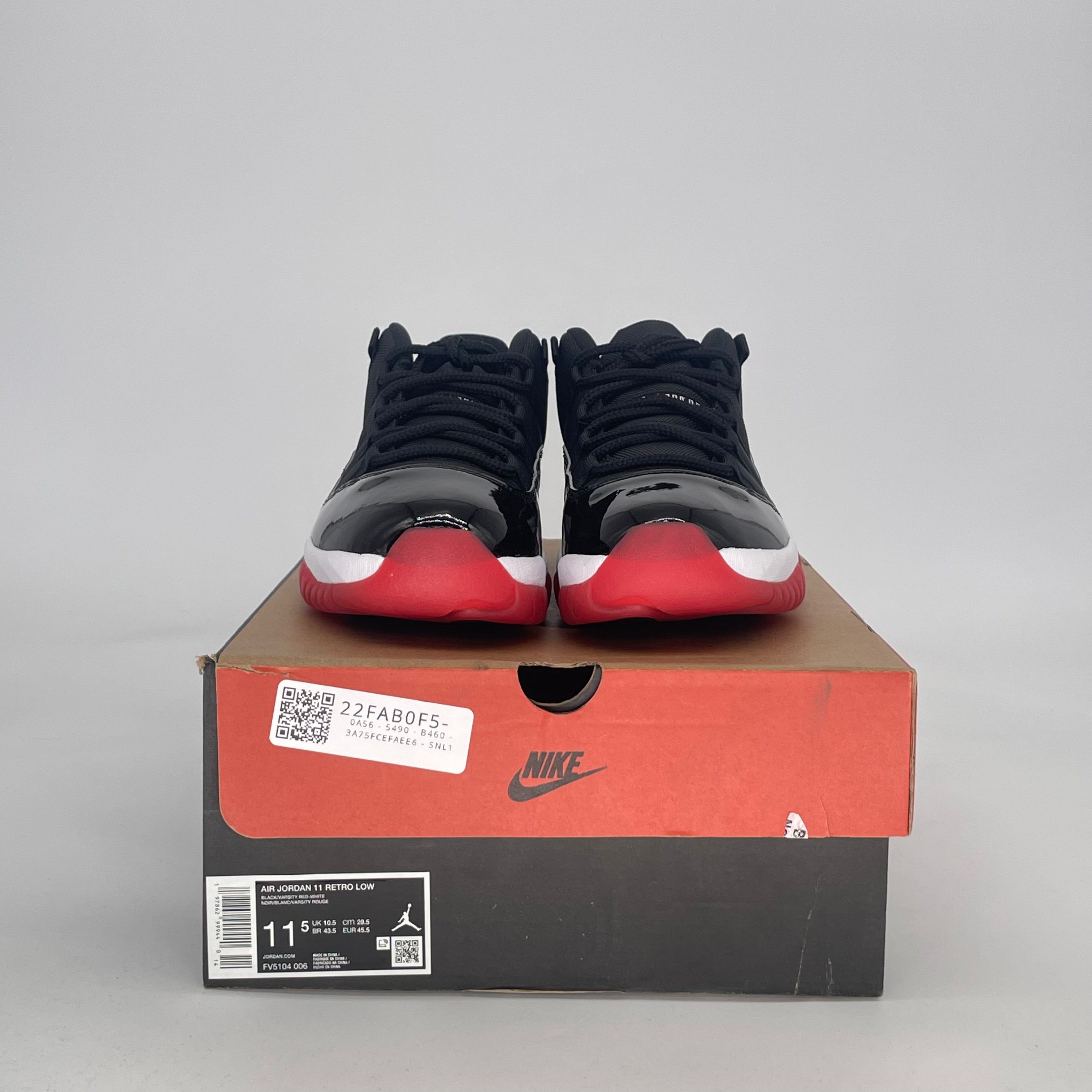 AIR JORDAN 11 LOW BRED FV5104-006 SIZE 11.5/13W