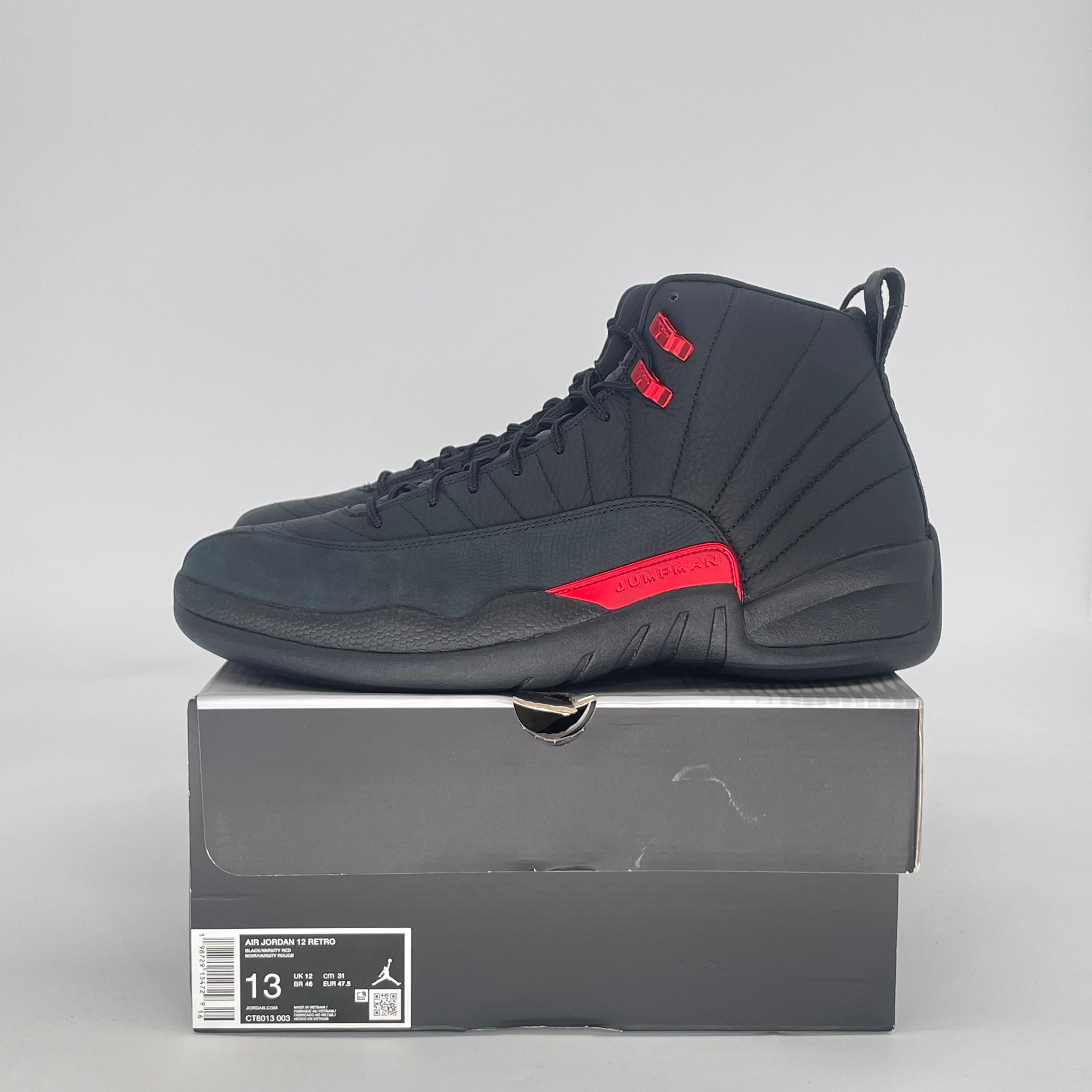 AIR JORDAN 12 BLOODLINE CT8013-003 SIZE 13/14.5W