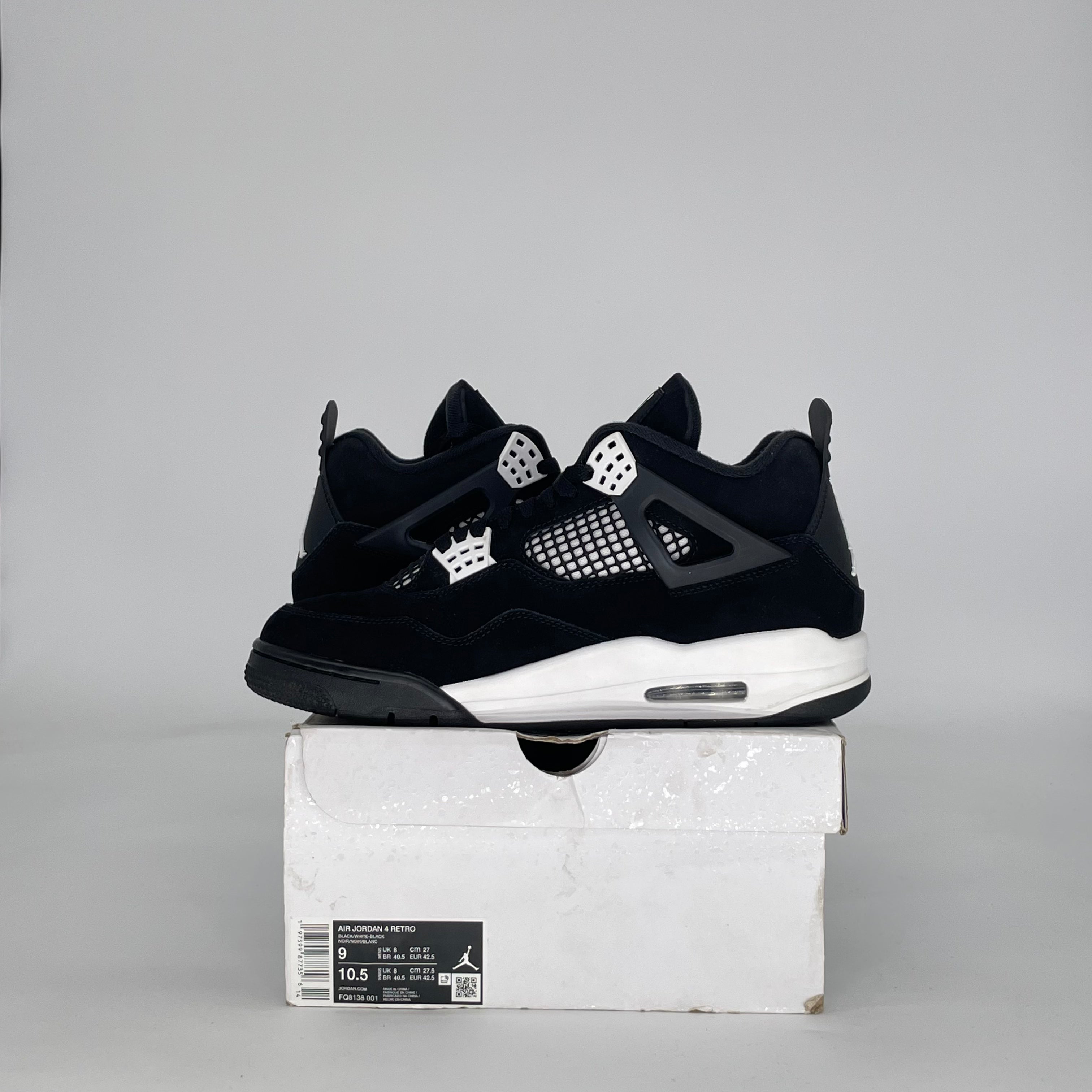 AIR JORDAN 4 WHITE THUNDER FQ8138-001 SIZE 9/10.5W