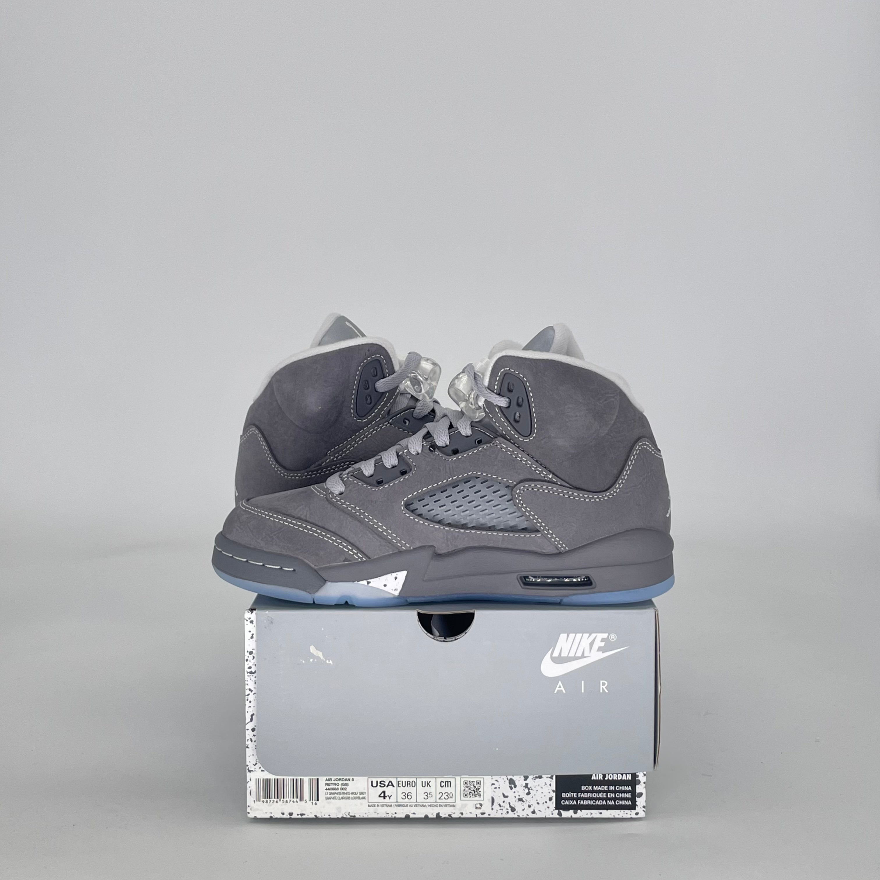 AIR JORDAN 5 WOLF GREY 440888-002 SIZE 4/5.5W GS