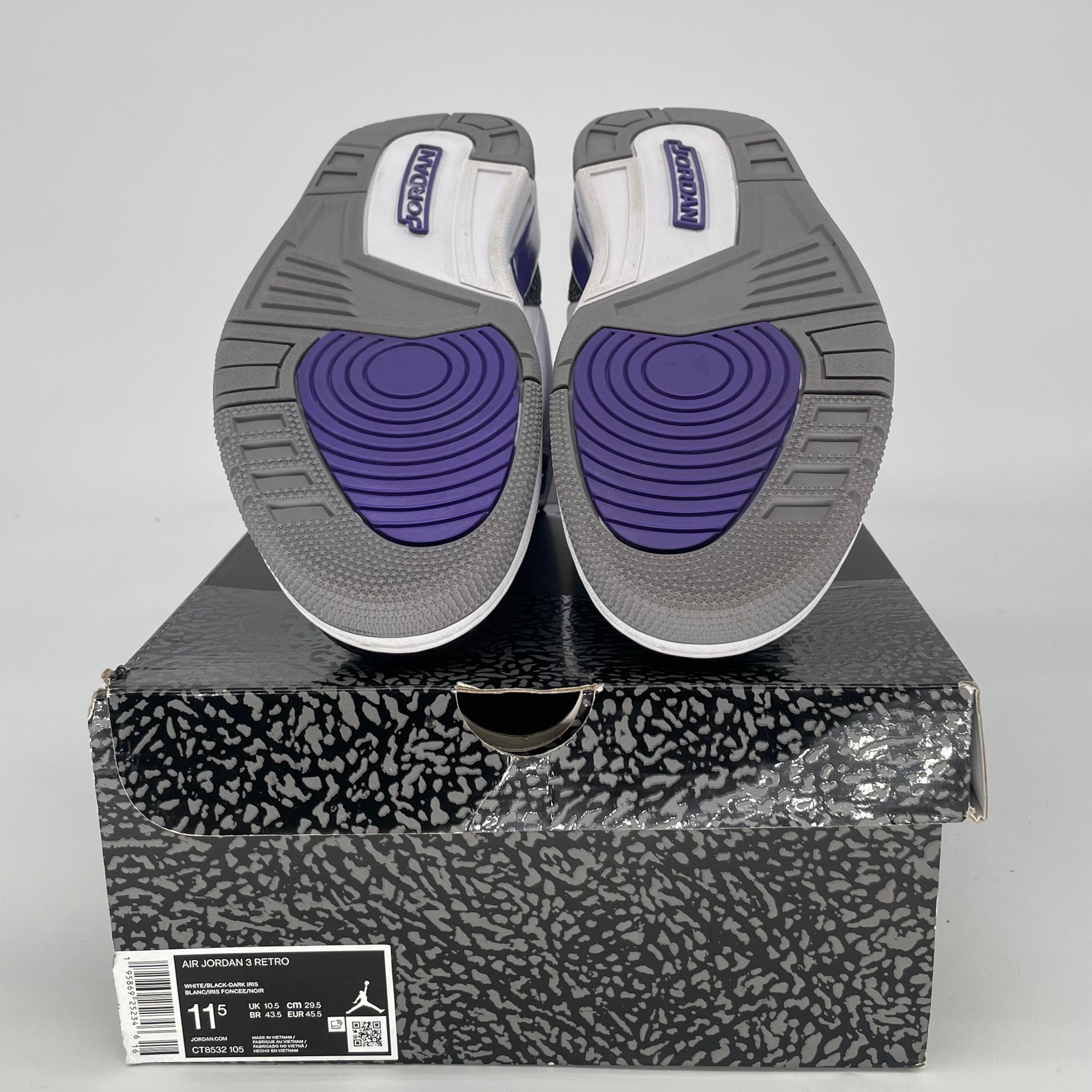 AIR JORDAN 3 DARK IRIS SIZE 11.5/13W CT8532-105