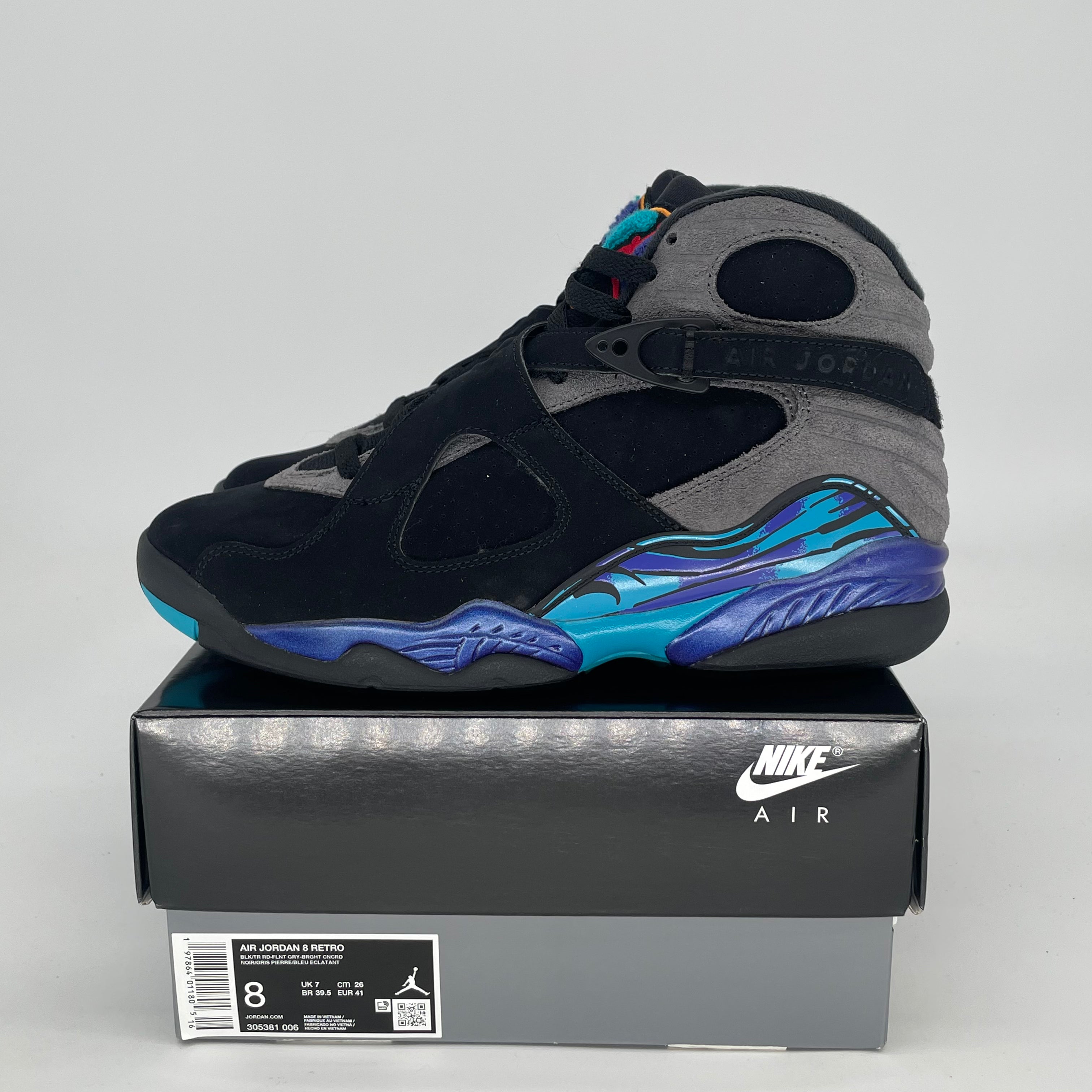AIR JORDAN 8 AQUA 305381-006 SIZE 8/9.5W