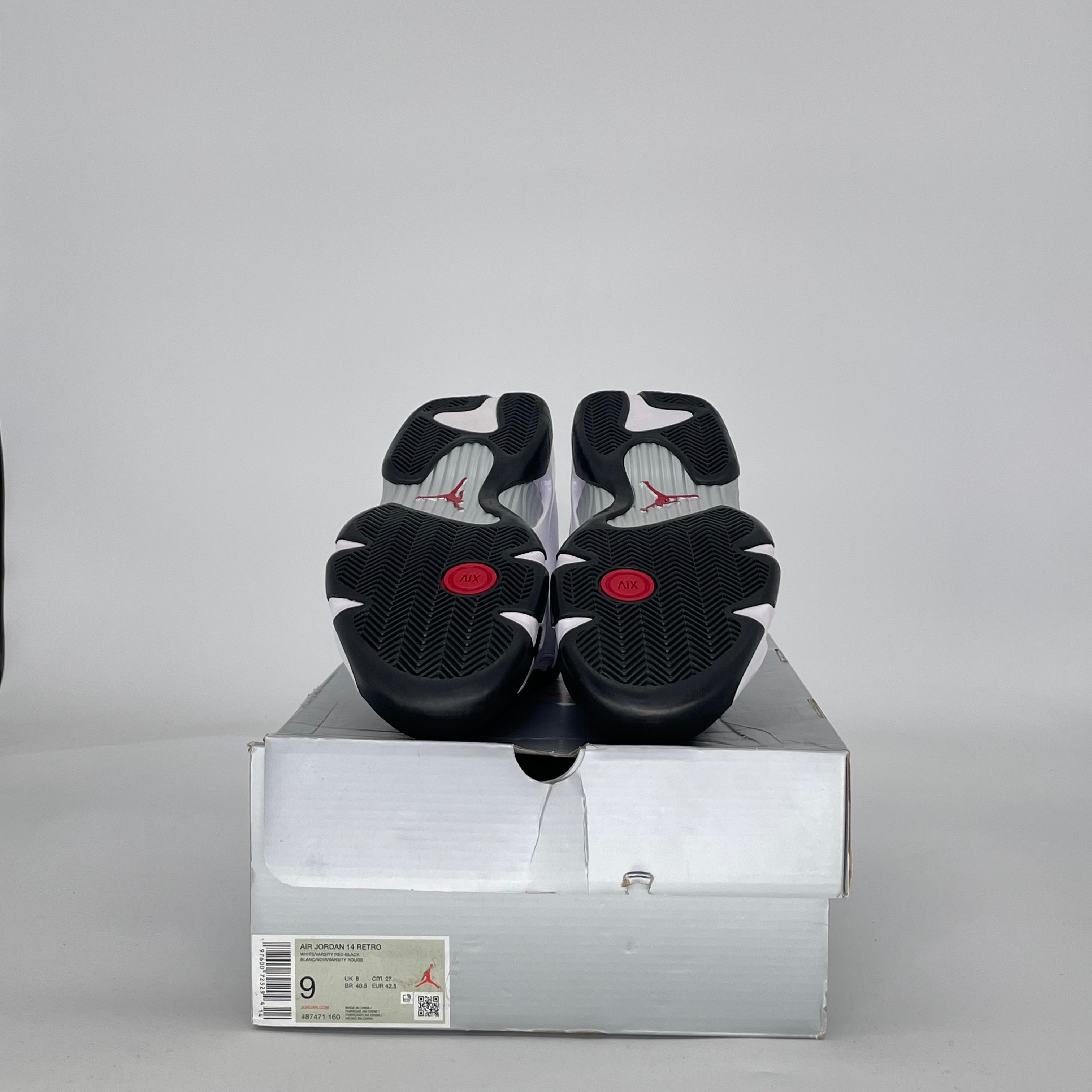AIR JORDAN 14 BLACK TOE (2024) 487471-160 SIZE 9/10.5W