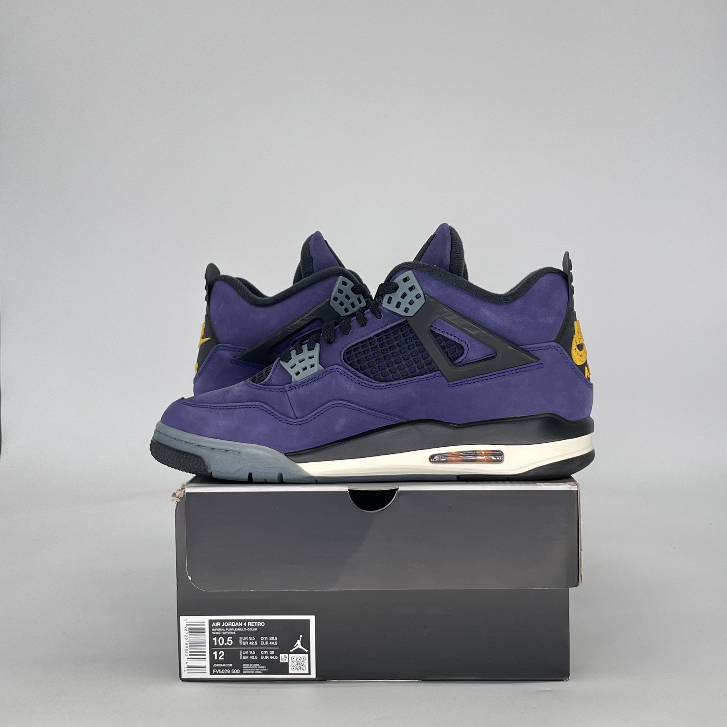 AIR JORDAN 4 LAKERS FV5029-500 SIZE 10.5/12W