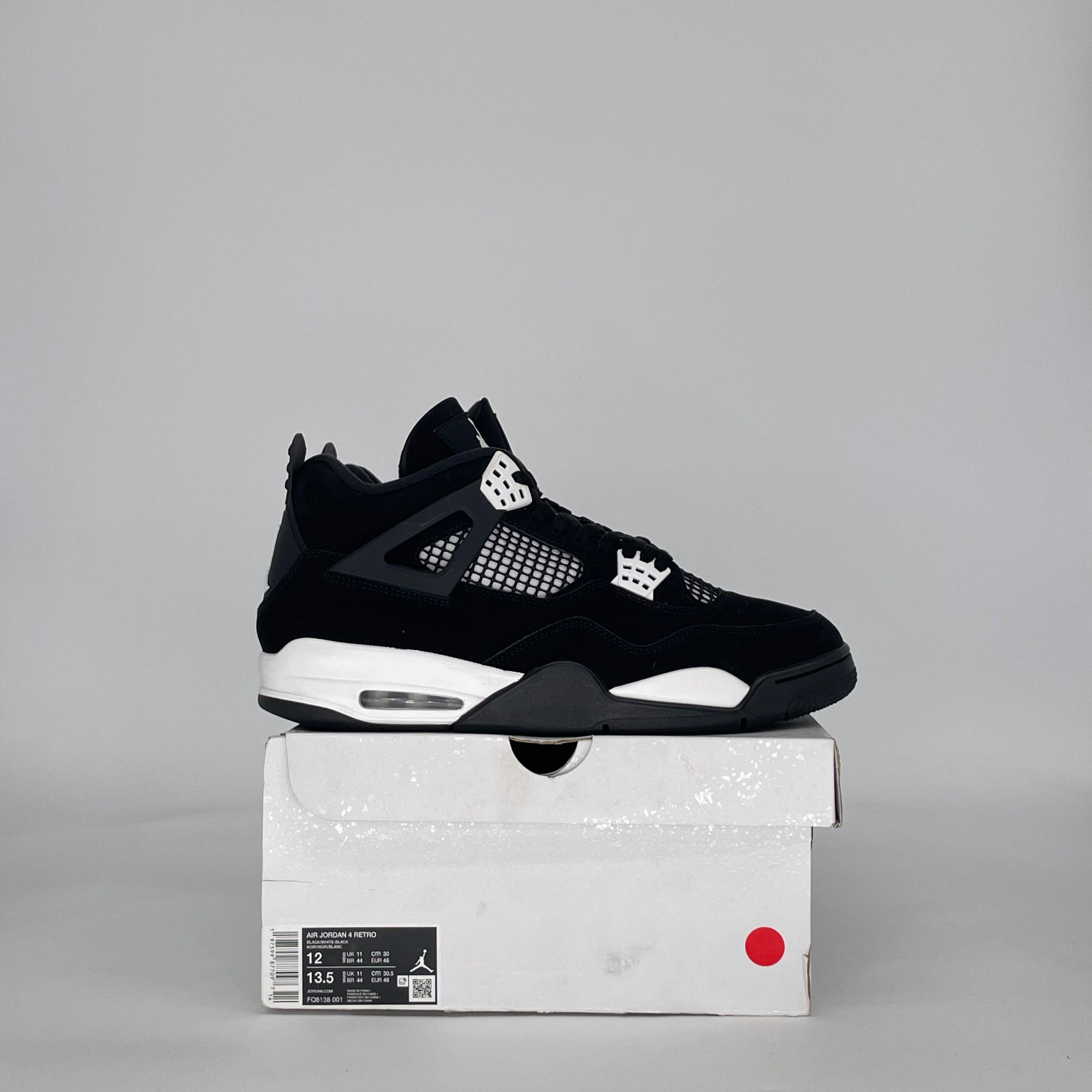 AIR JORDAN 4 WHITE THUNDER FQ8138-001 SIZE 12/13.5W