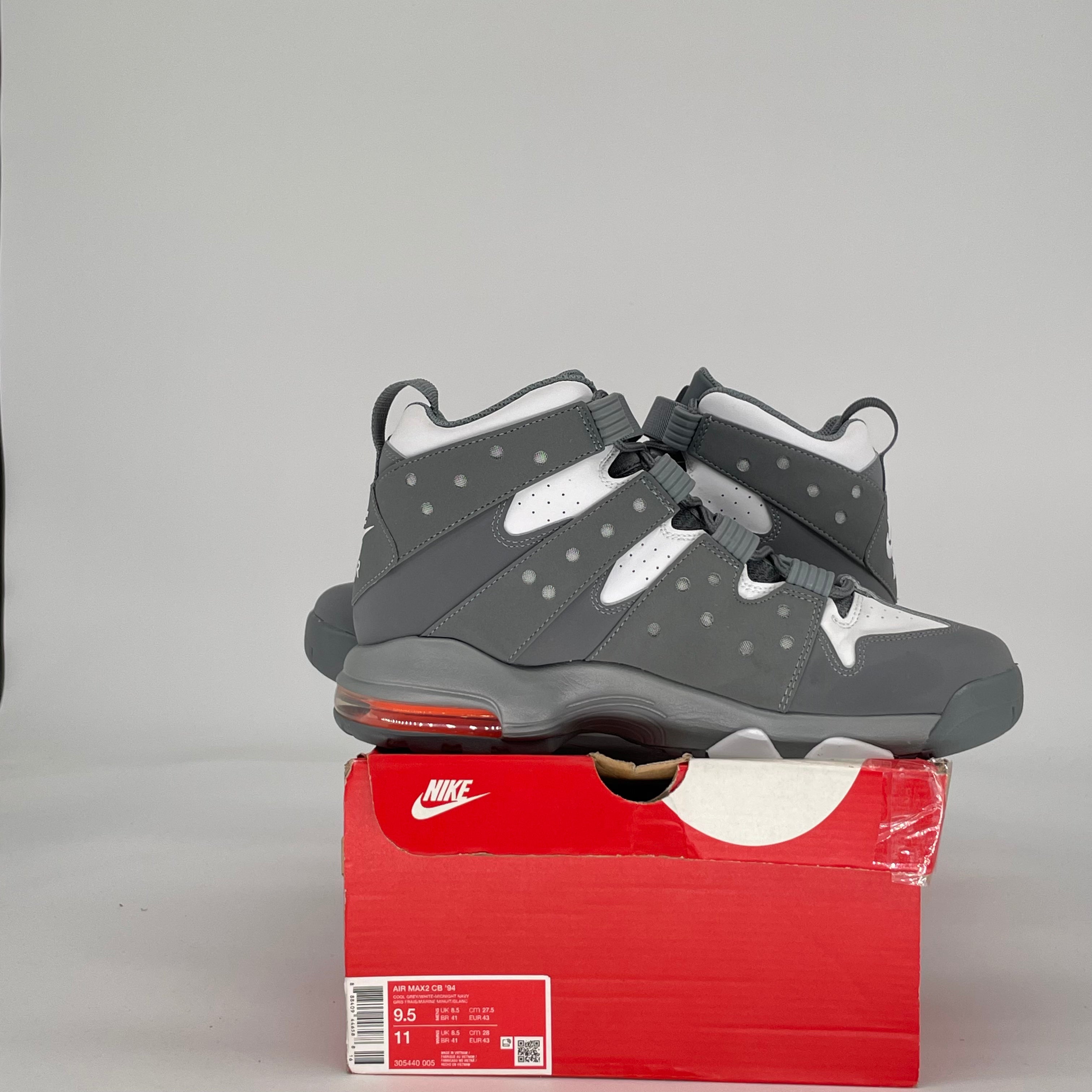 NIKE AIR MAX 2 CB 94 COOL GREY WHITE 305440-005 SIZE 9.5/11W