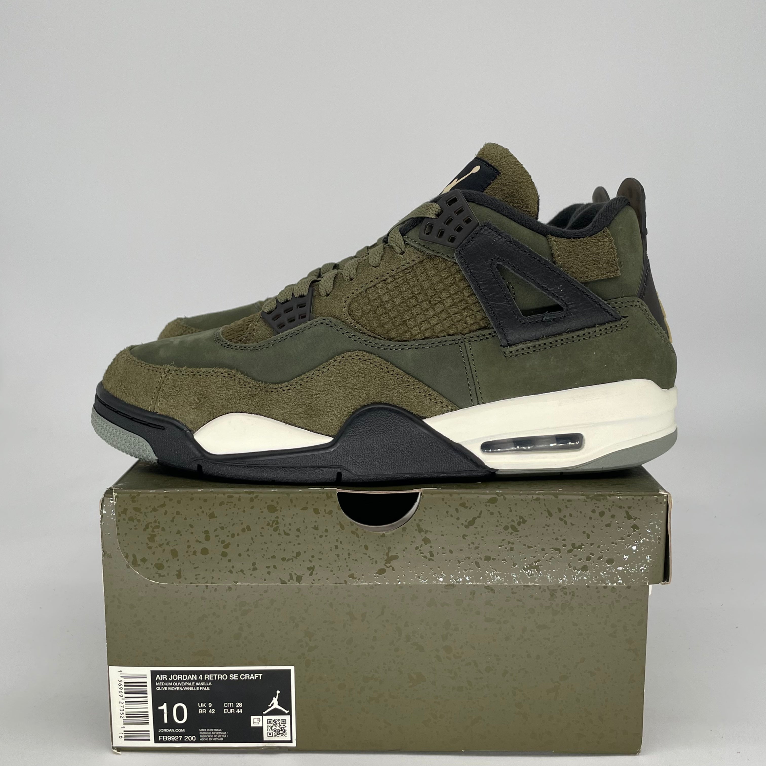 AIR JORDAN 4 CRAFT MEDIUM OLIVE FB9927-200 SIZE 10/11.5W