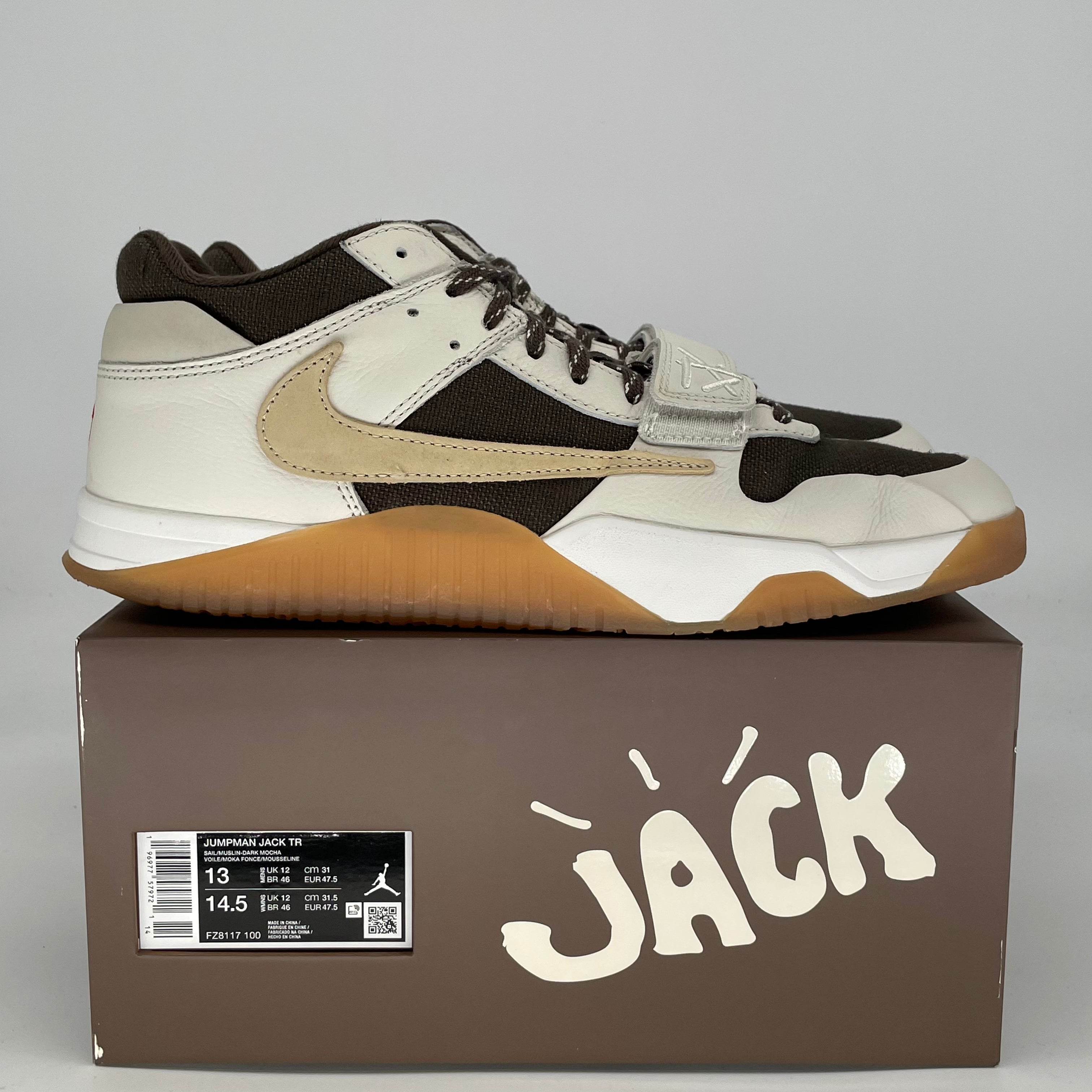 TRAVIS SCOTT X JORDAN JUMPMAN JACK TR SAIL FZ8117-100 SIZE 13/14.5W