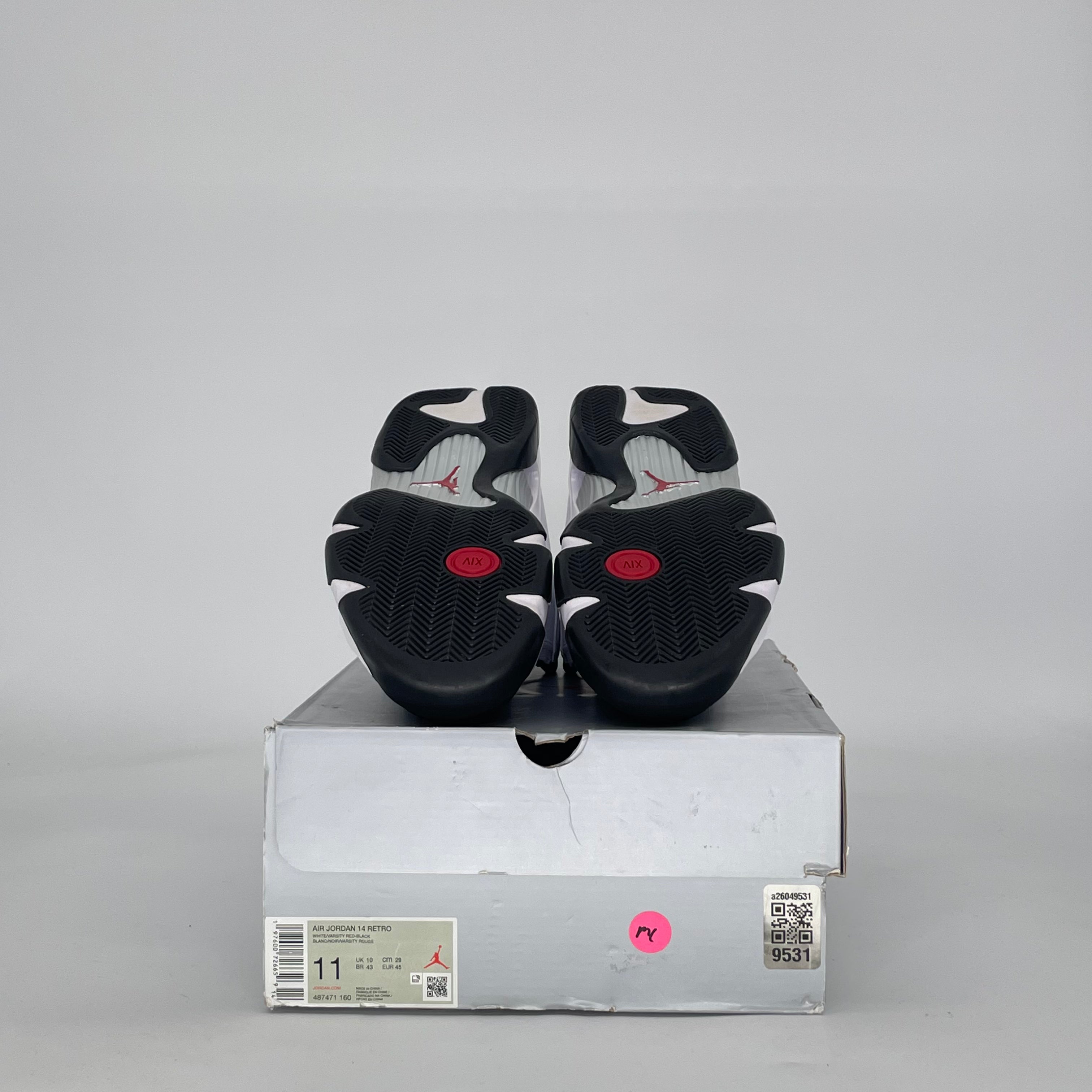 AIR JORDAN 14 BLACK TOE 487471-160 SIZE 11/12.5W