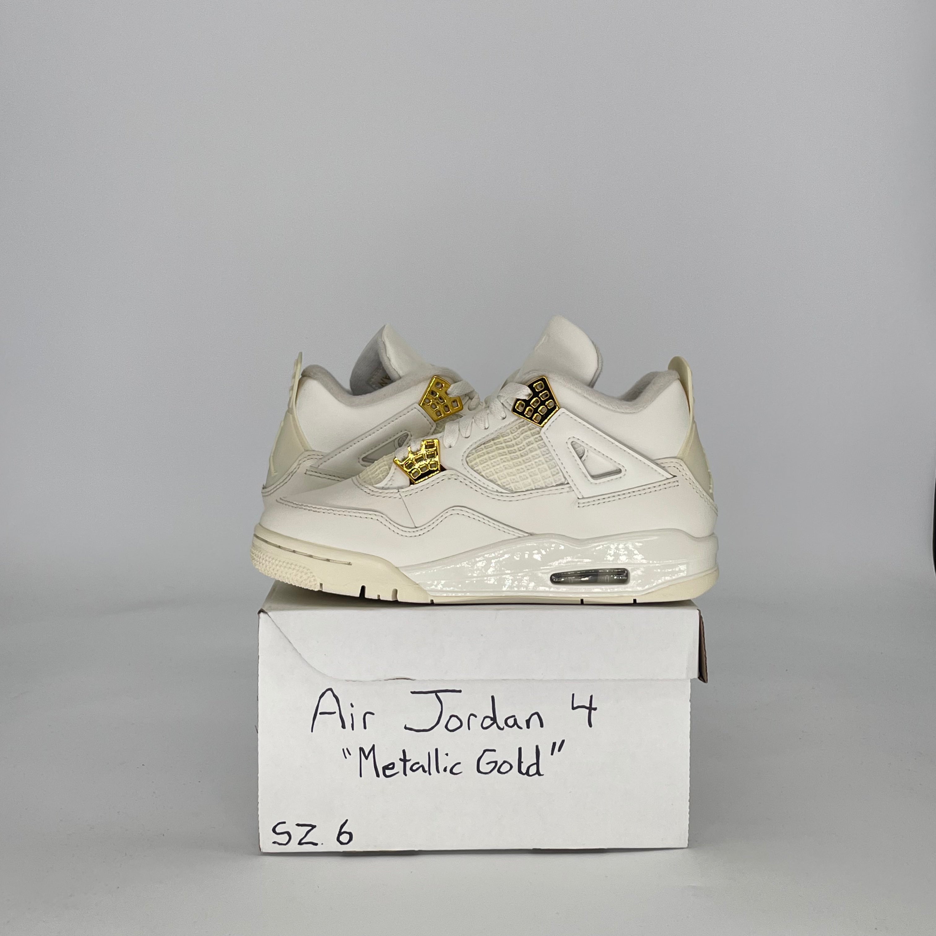 AIR JORDAN 4 METALLIC GOLD AQ9129-170 SIZE 6/7.5W GS