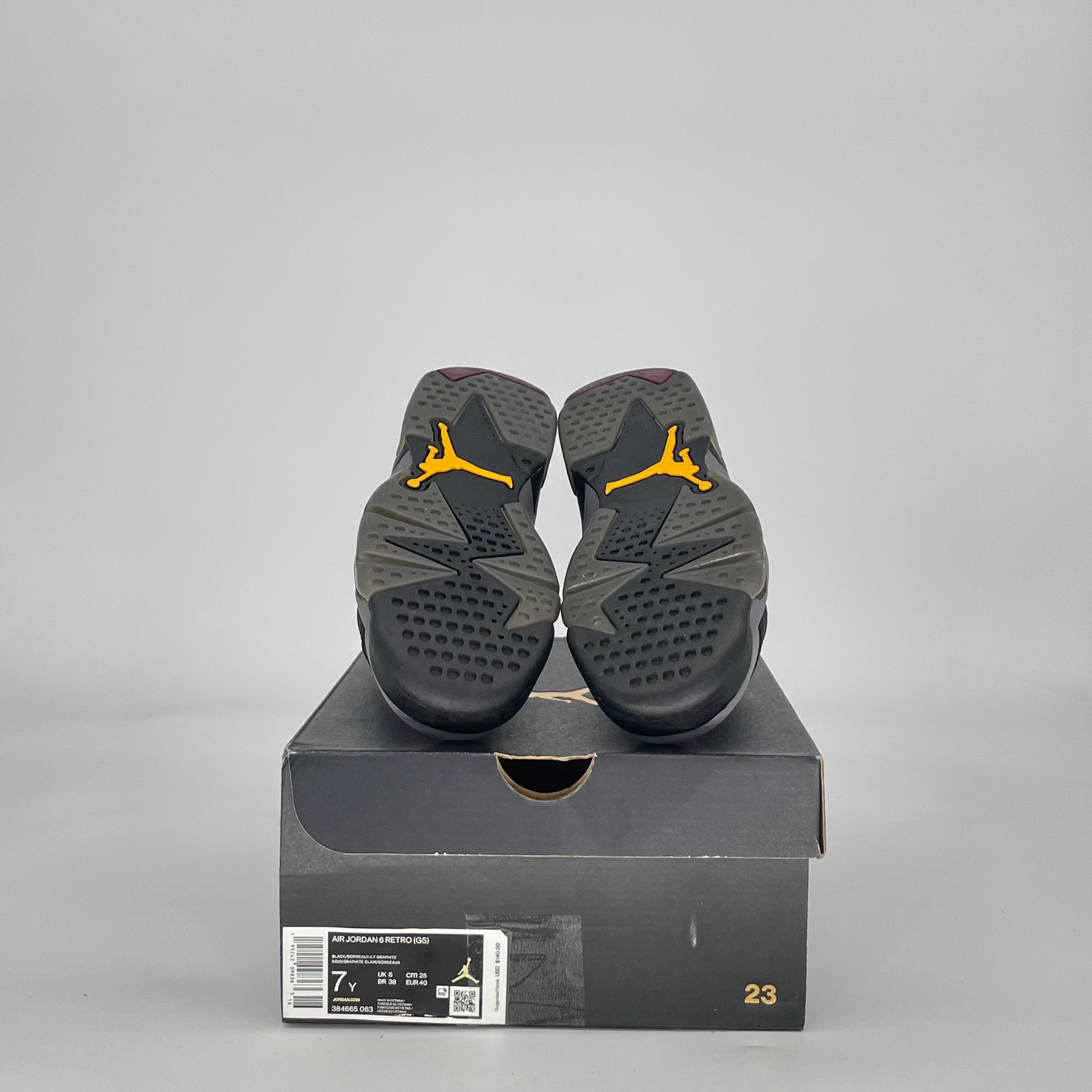AIR JORDAN 6 BORDEAUX 384665-063 SIZE 7/8.5W GS