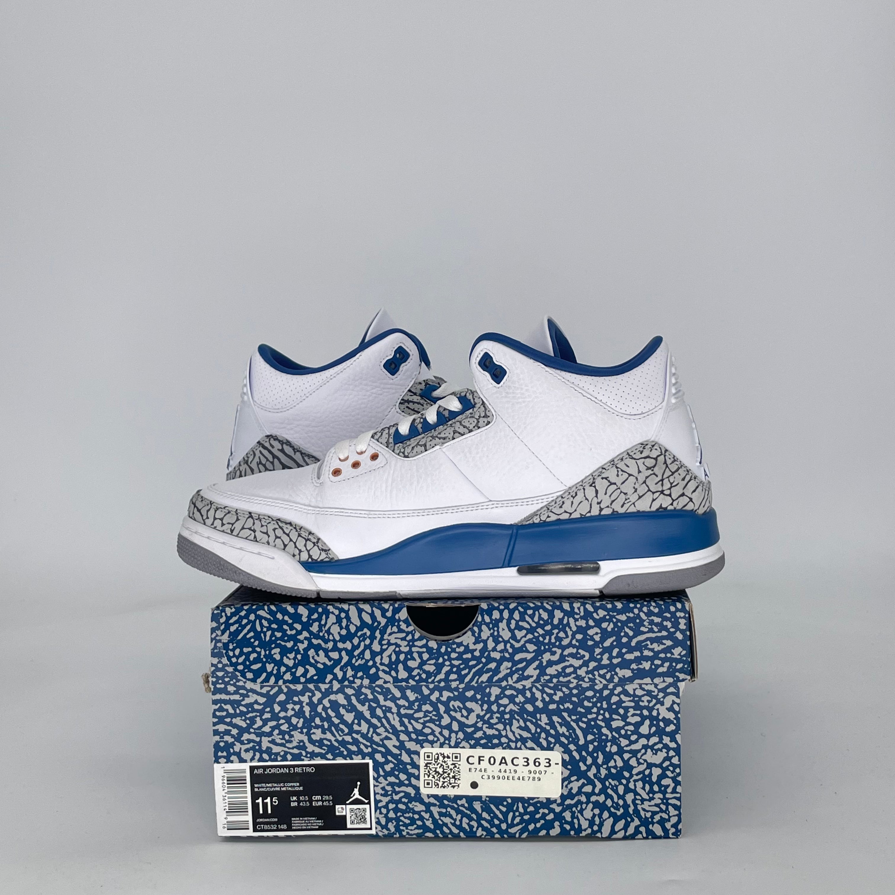 AIR JORDAN 3 WIZARDS CT8532-148 SIZE 11.5/13W