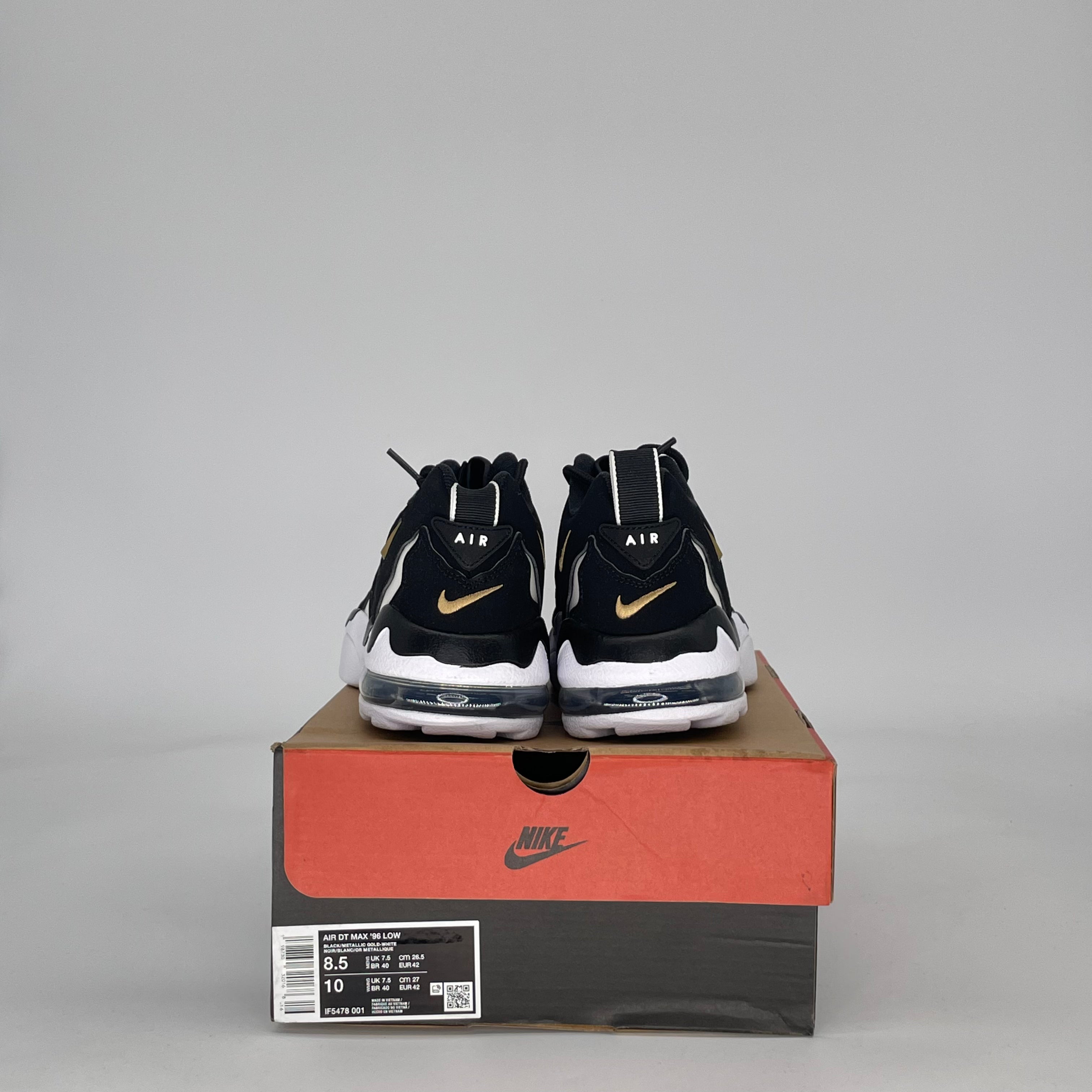 NIKE AIR DT MAX '96 LOW BLACK METALLIC GOLD IF5478-001 SIZE 8.5/10W