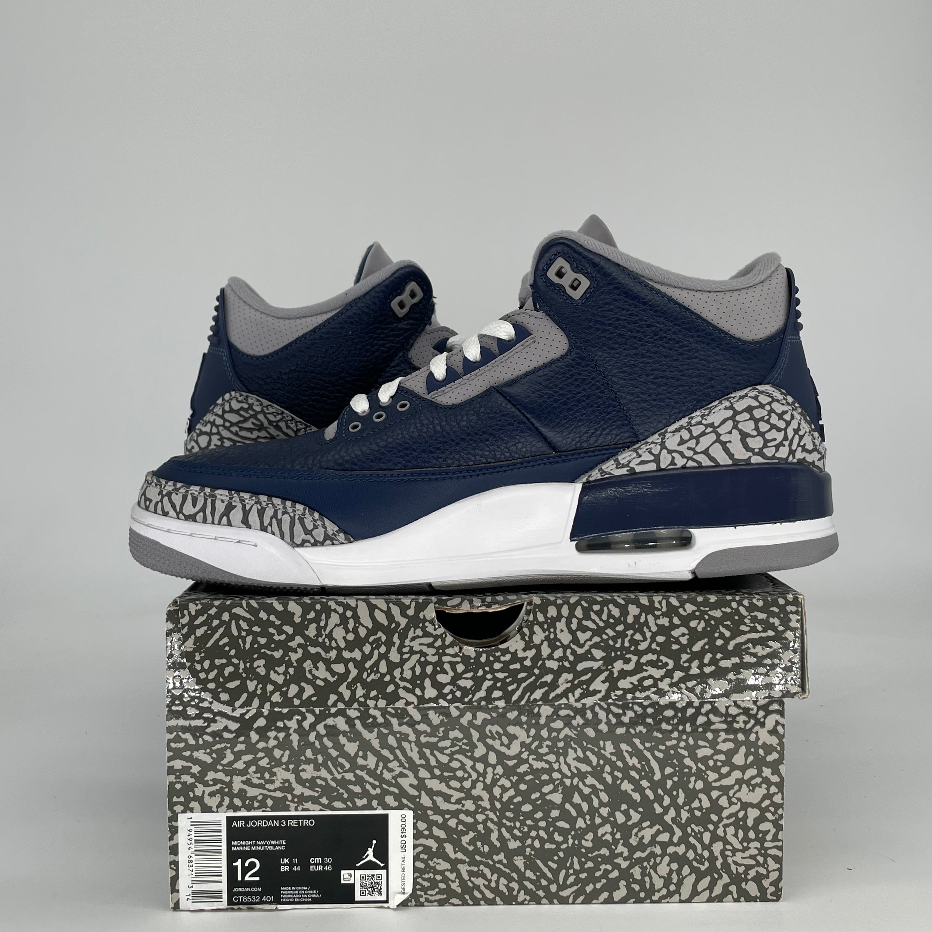 AIR JORDAN 3 GEORGETOWN CT8532-401 SIZE 12/13.5W
