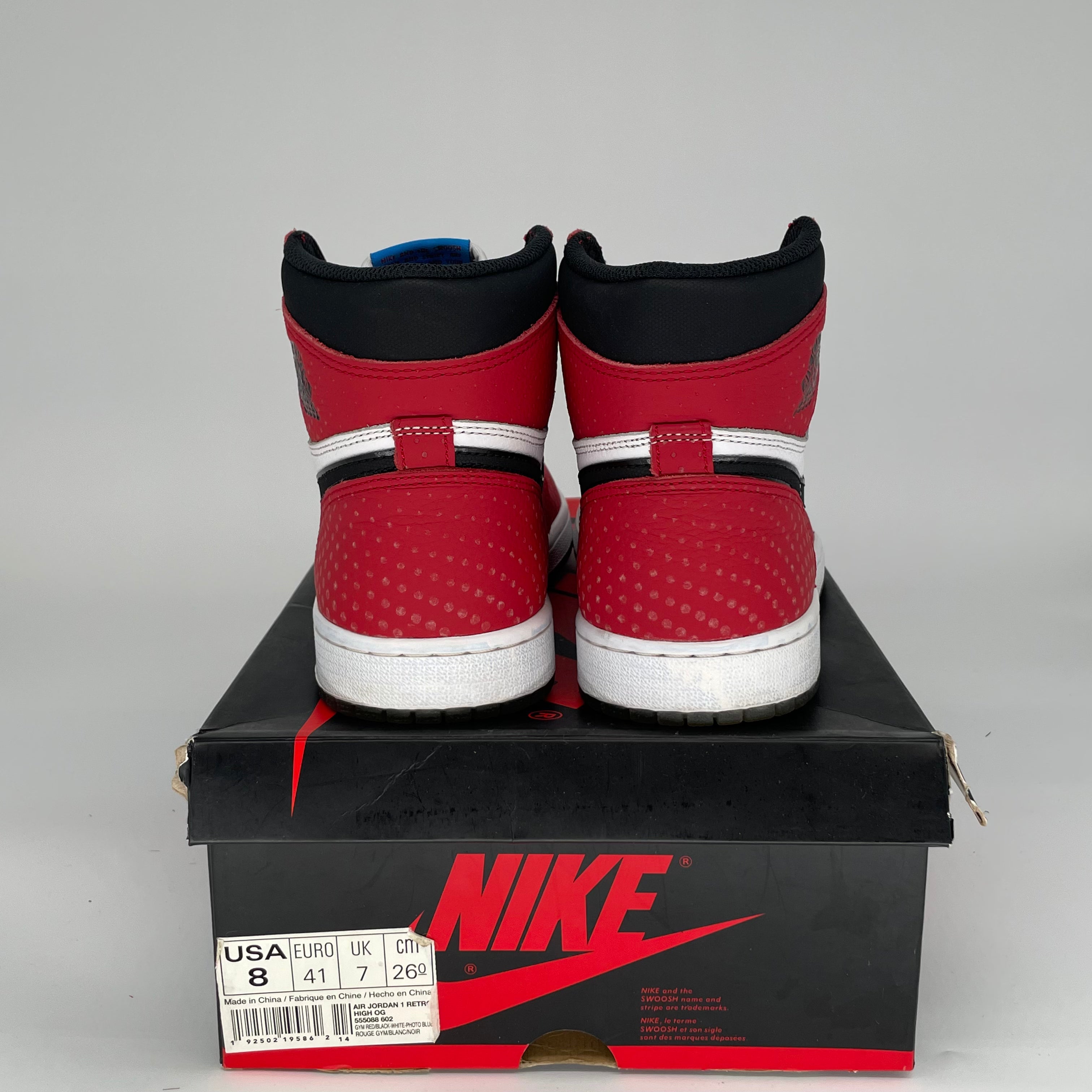AIR JORDAN 1 SPIDER MAN ORIGIN STORY 555088-602 SIZE 8/9.5W