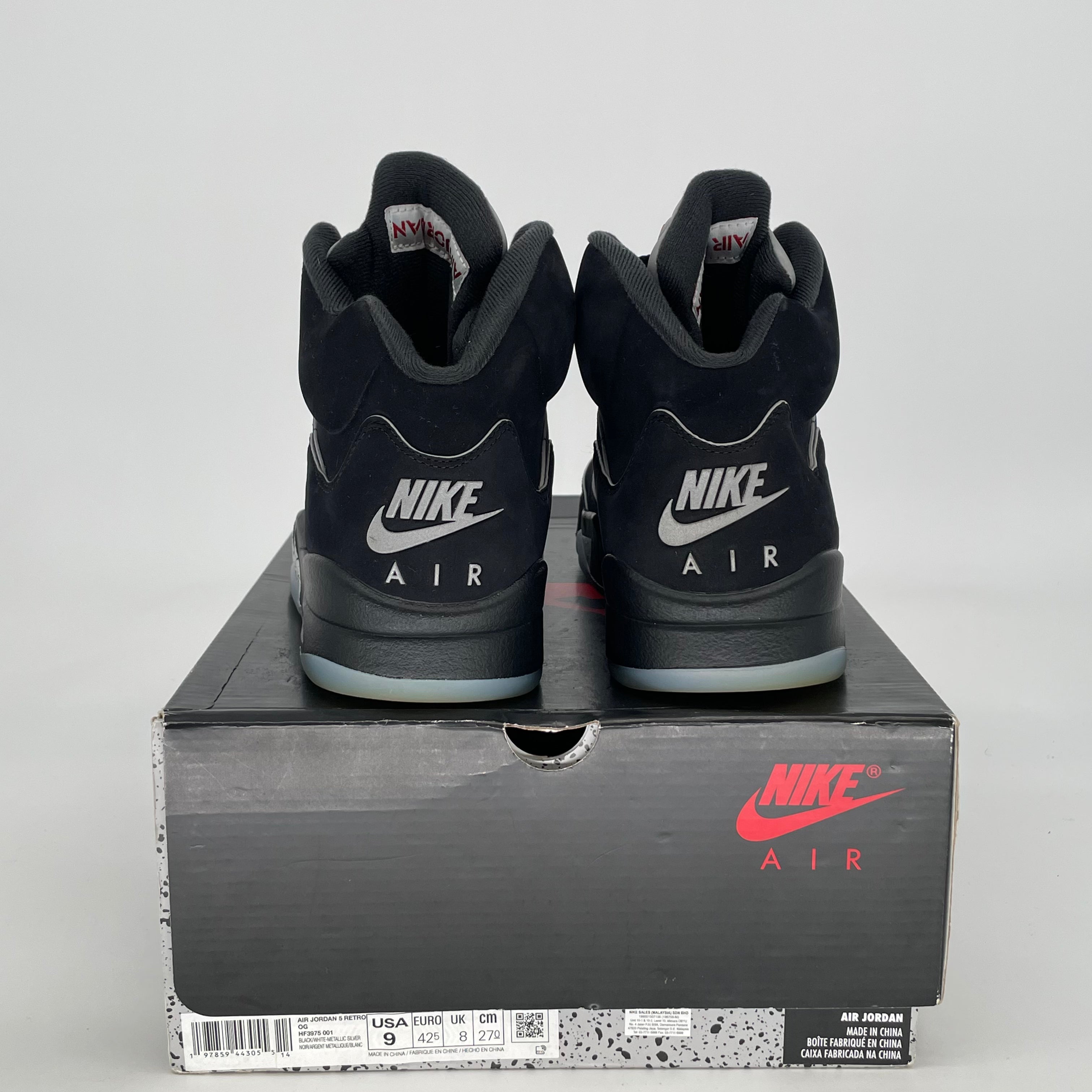 AIR JORDAN 5 BLACK METALLIC REIMAGINED HF3975-001 SIZE 9/10.5W