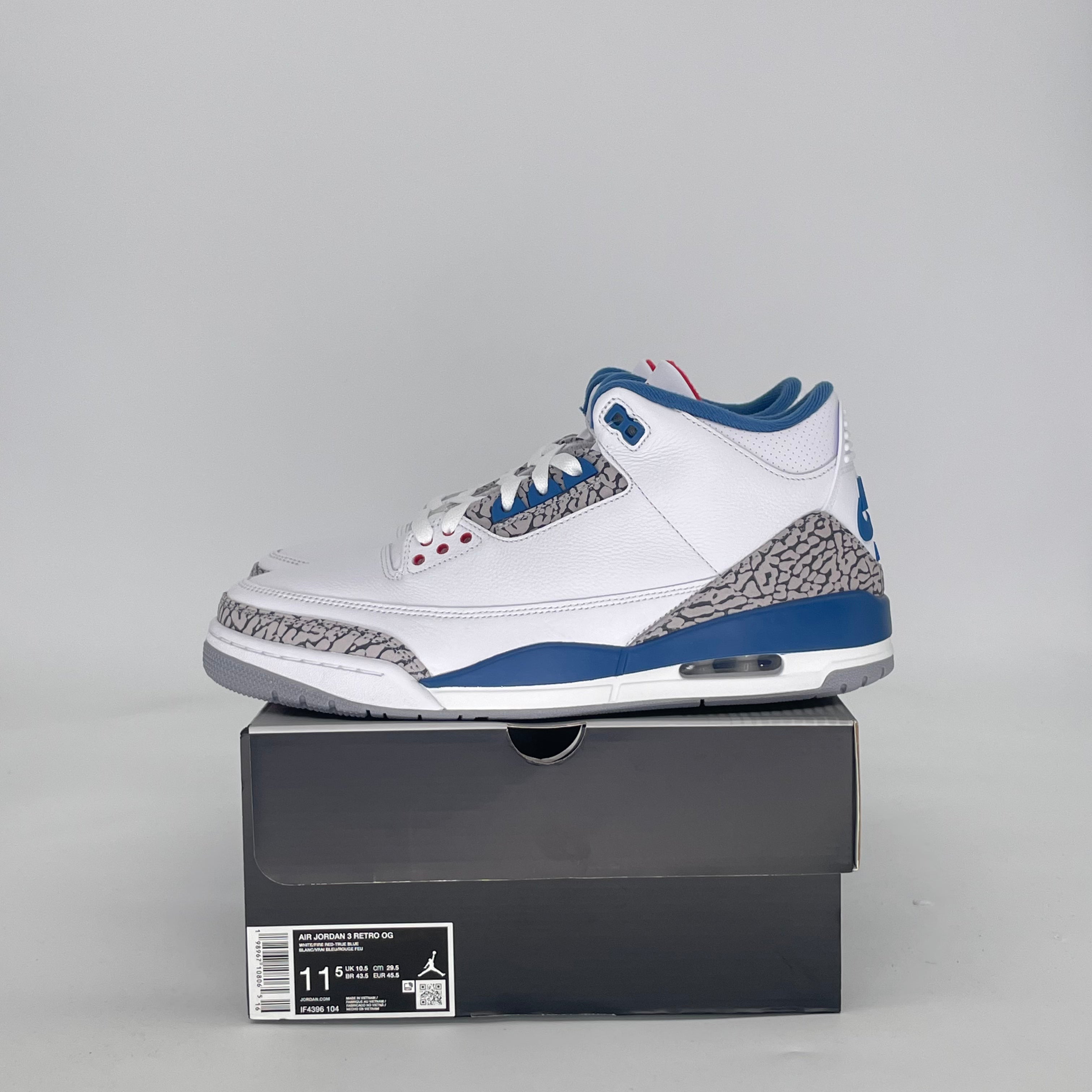 AIR JORDAN 3 TRUE BLUE IF4396-104 SIZE 11.5/13W